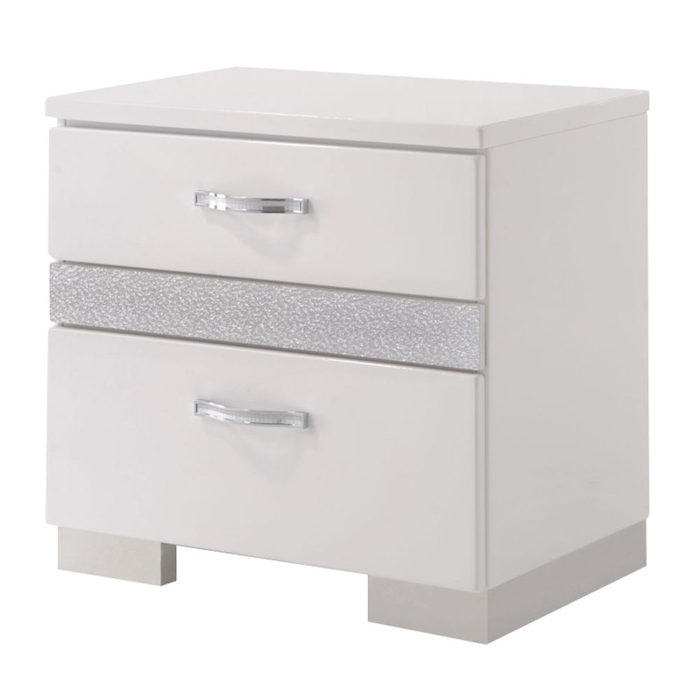 Naima II - Nightstand - White High Gloss, white, view 2
