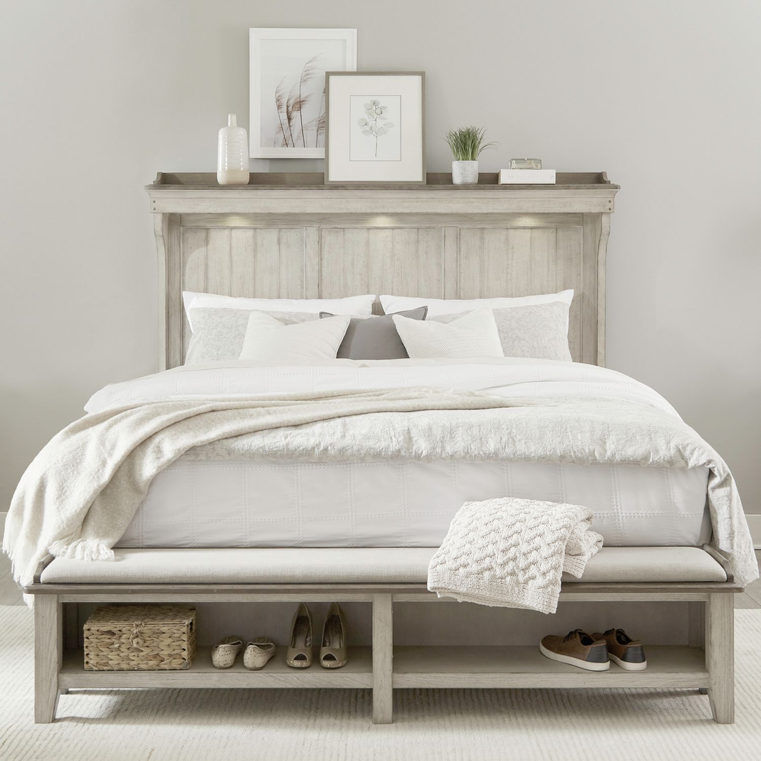 Liberty Furniture Ivy Hollow - California King Mantle Storage Bed - White