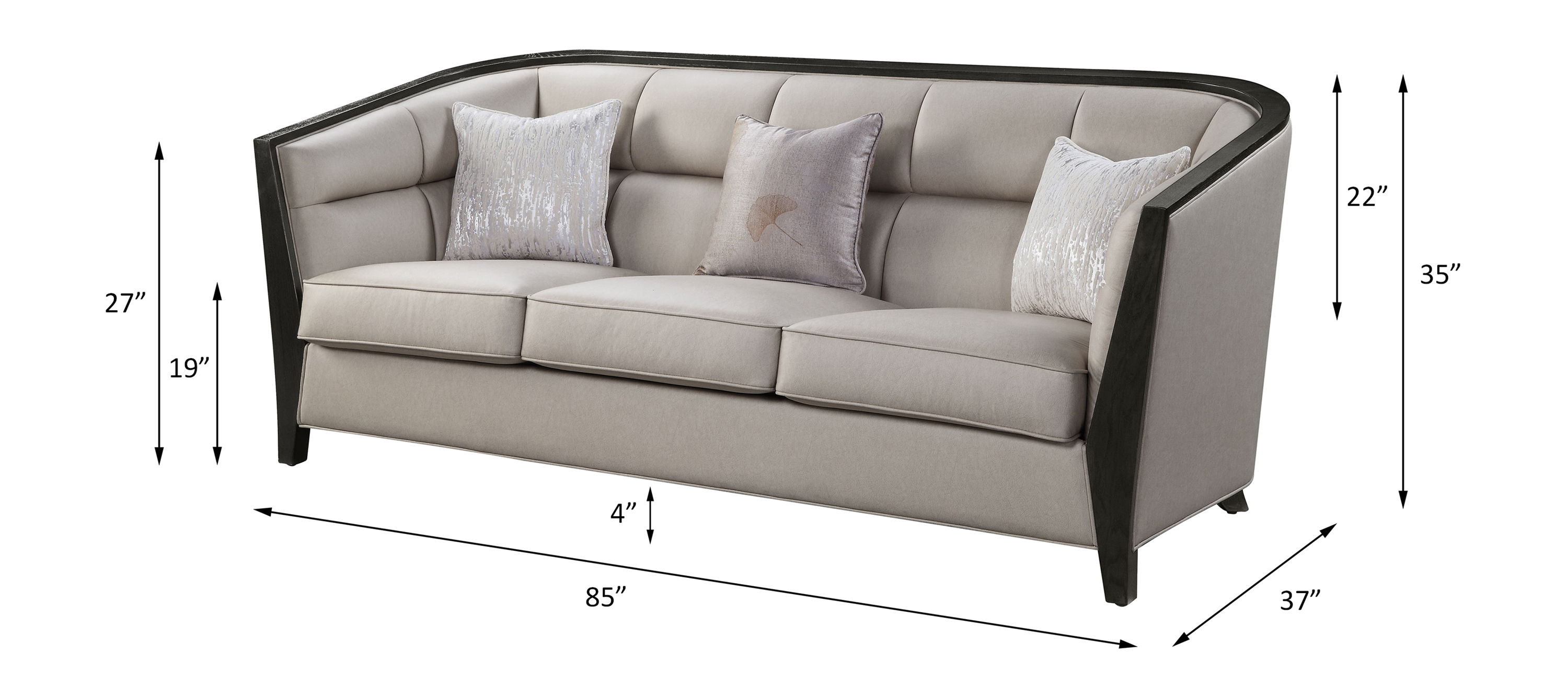 Zemocryss - Sofa With 3 Pillows - Beige Fabric, beige, view 6