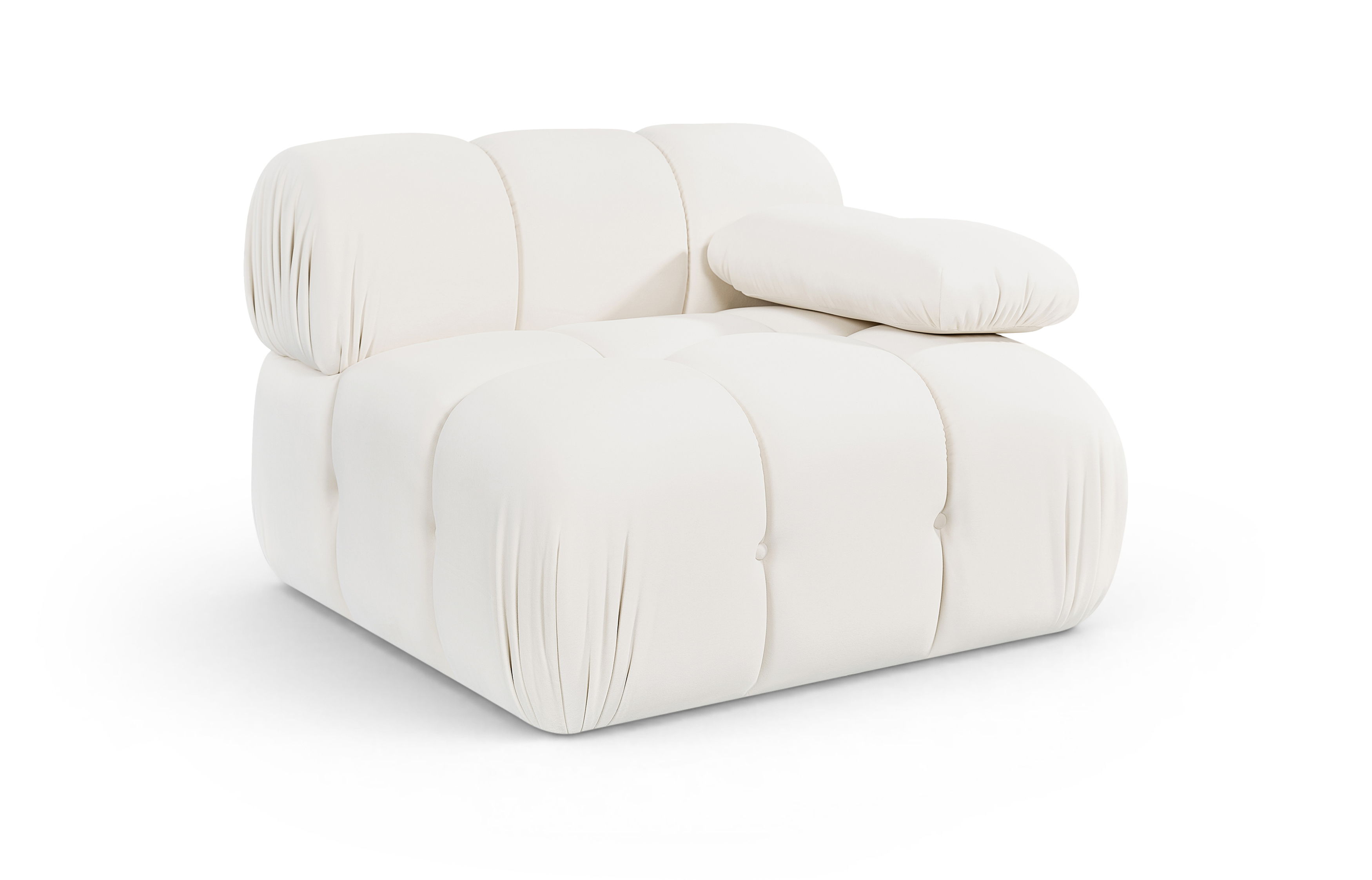 Orin - Velvet Performance Fabric Upholstered Modular Chair - Cream