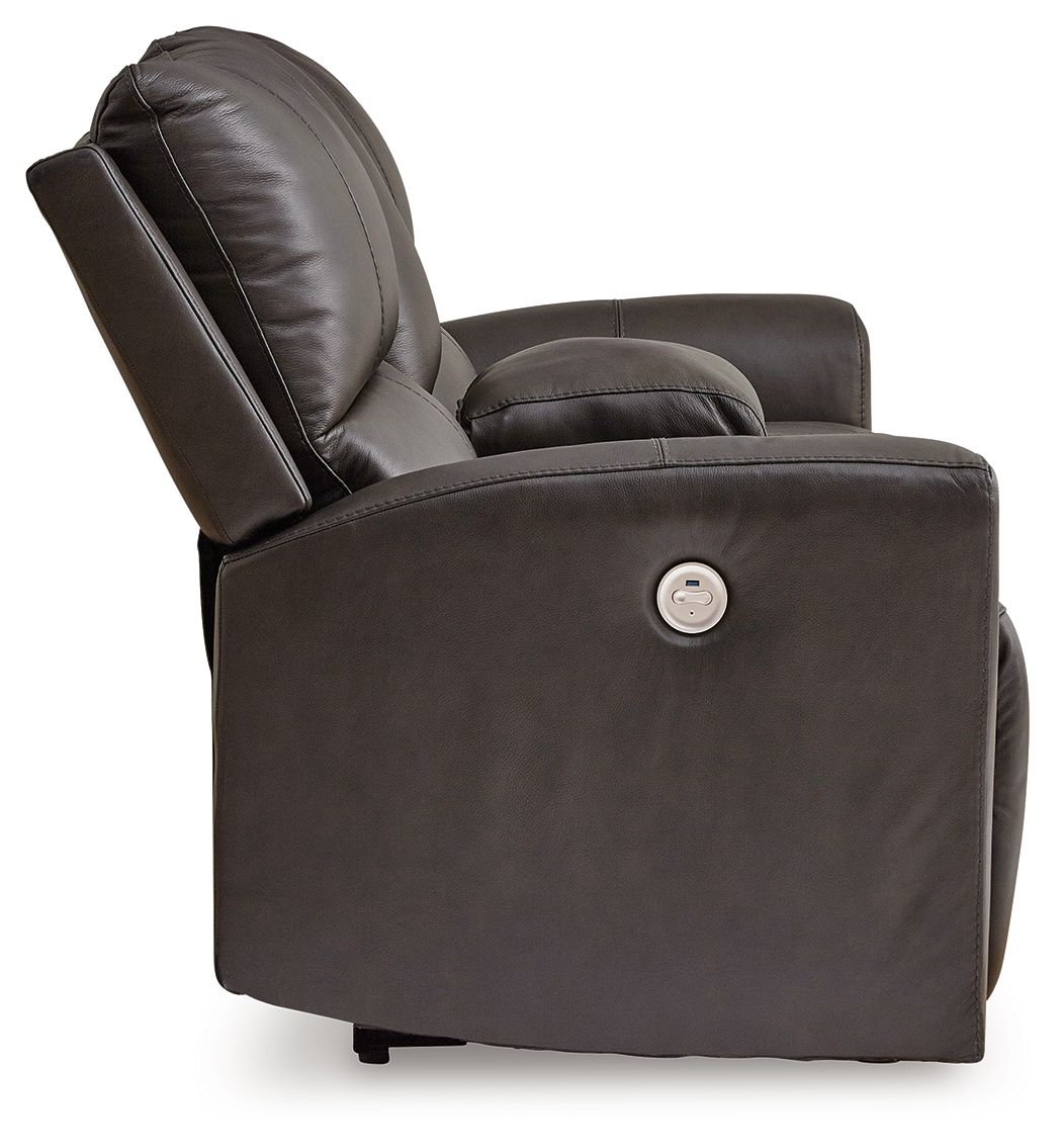 Ashley Furniture Boxmere - 2 Pc. - Power Reclining Sofa, Power Reclining Loveseat With Console - Storm - Image 10