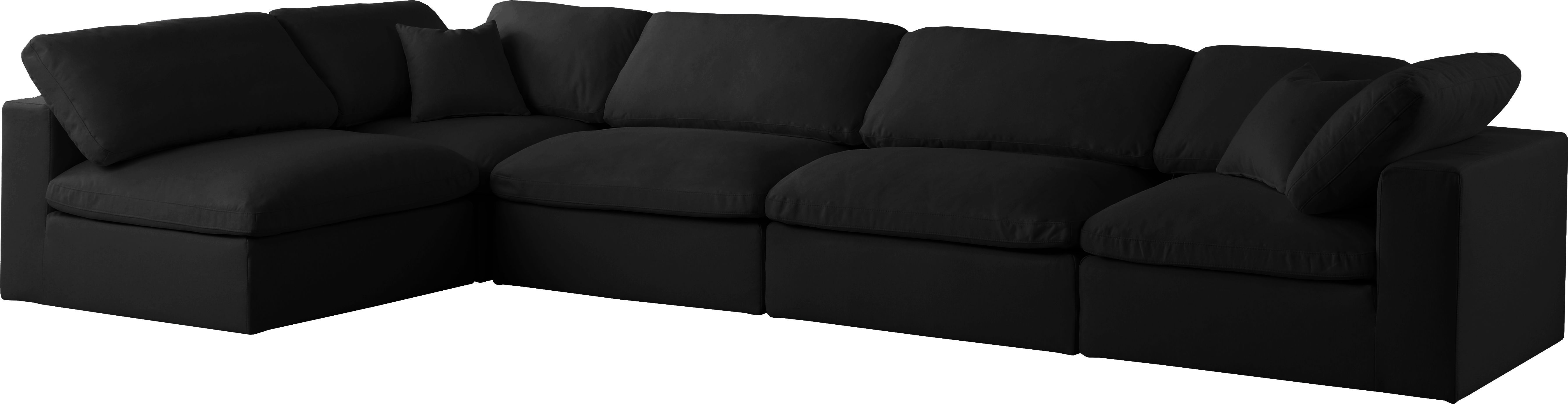 Plush - 5 Piece Modular Sectional - Black