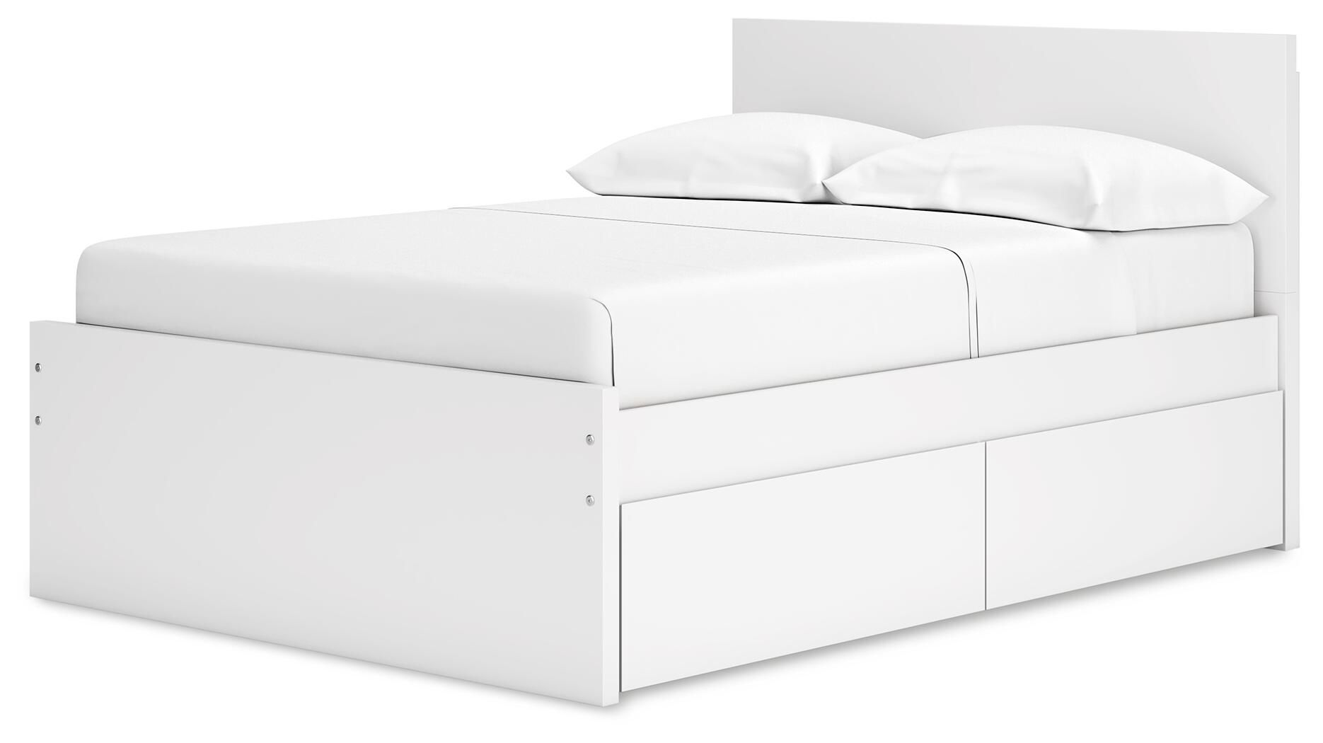 Onita - Full Panel Platform Bed With 2 Side Storage - White