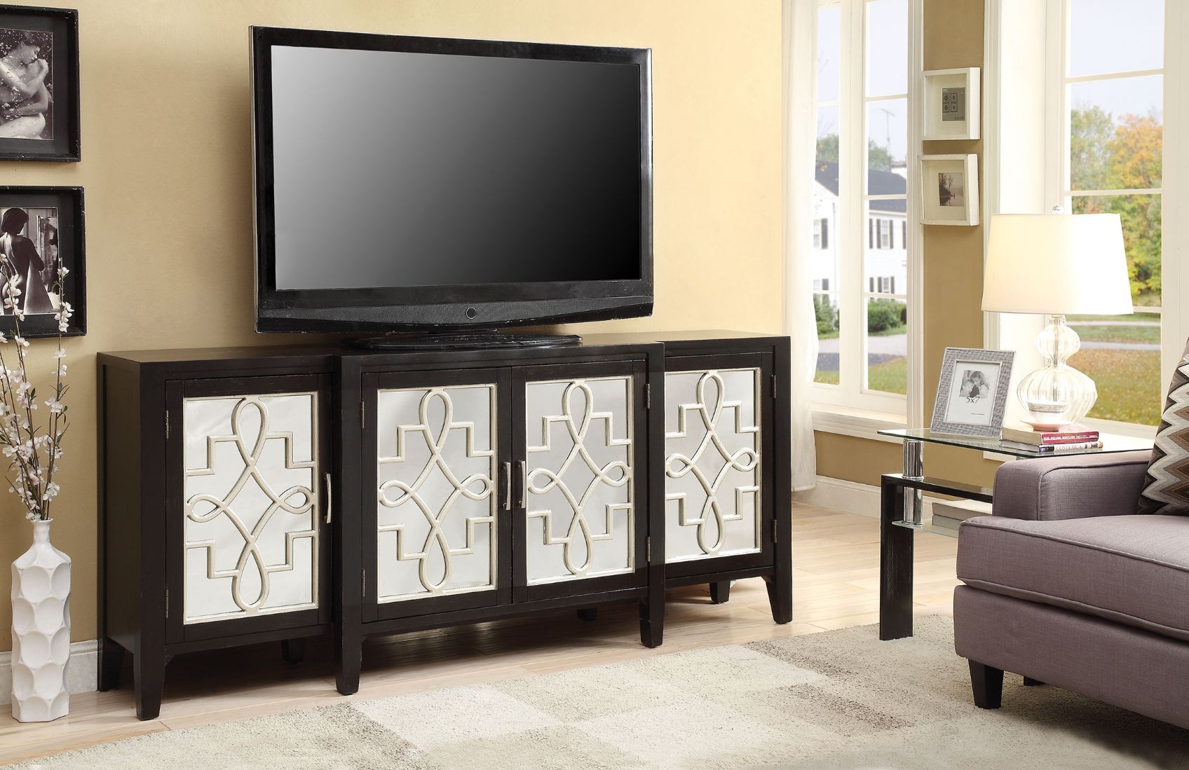 Kacia - Console Cabinet - Antique Black, black