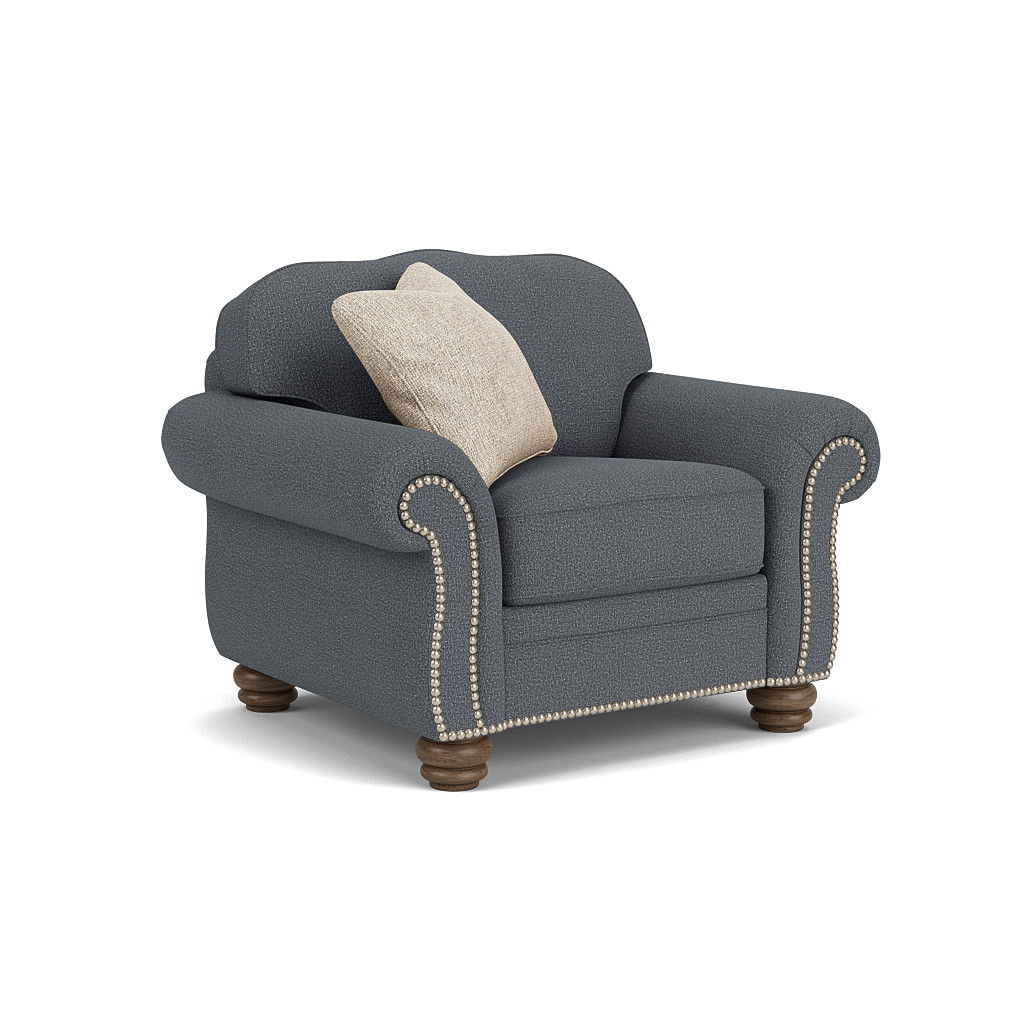 Bexley - Fabric Chair, Nailhead Trim, dark gray