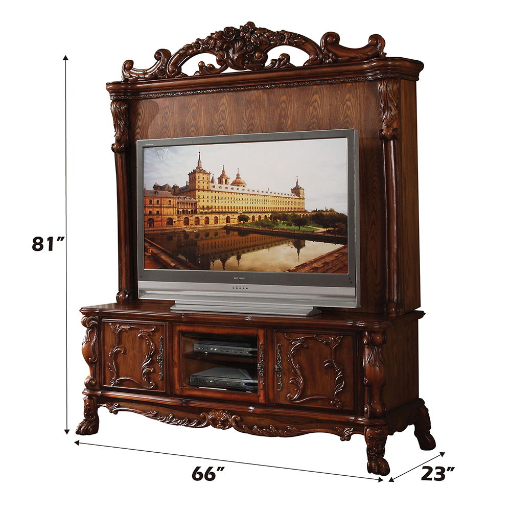 Dresden - 81" Entertainment Center - Cherry Oak, dark brown, view 5