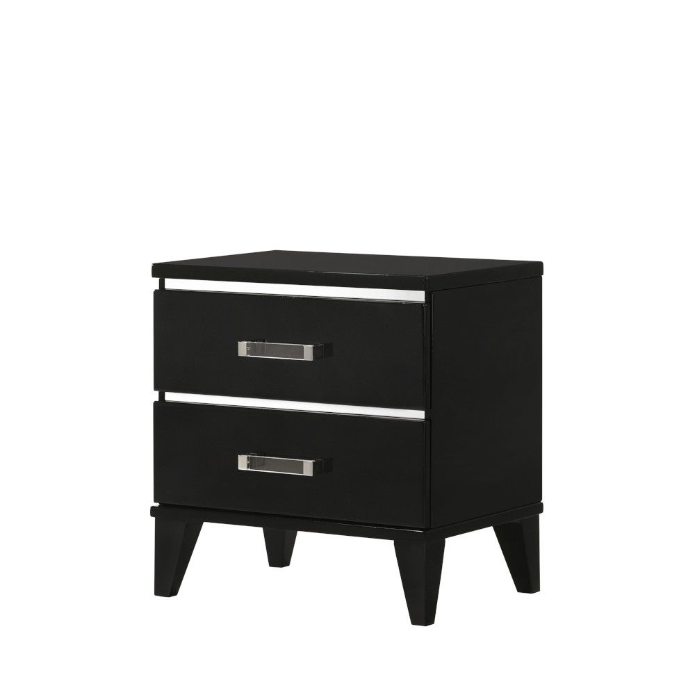 Chelsie - Nightstand - Black, black, view 2