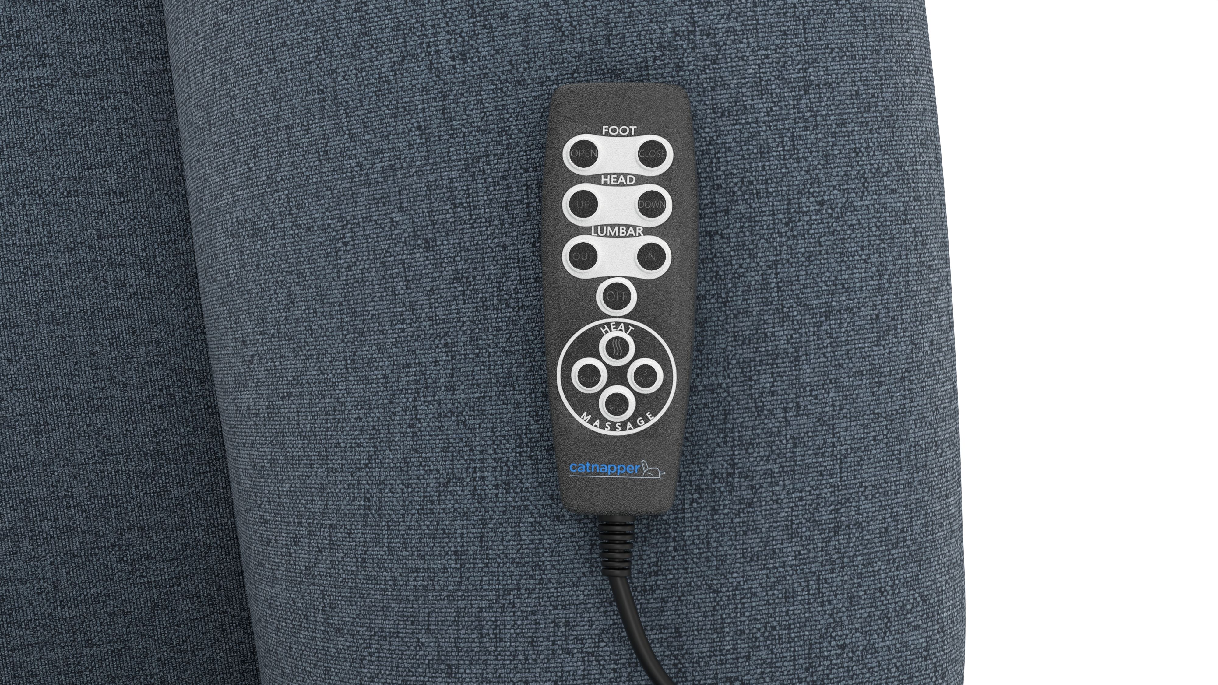 Dreamtime - 48" Power Headrest Power Lay Flat Recliner With CR3 Heat/Massage/Zero Gravity - Haze