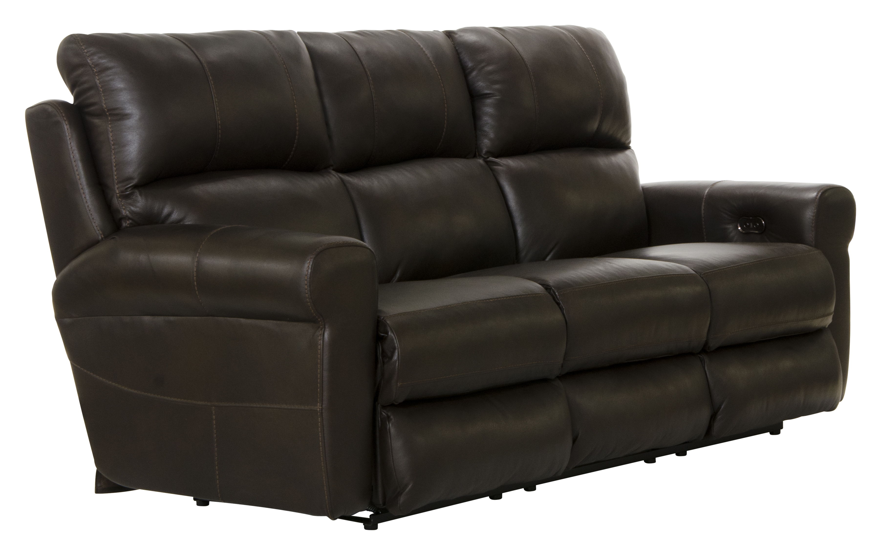 Torretta - Top Grain Italian Leather Power Lay Flat Reclining Sofa - Chocolate