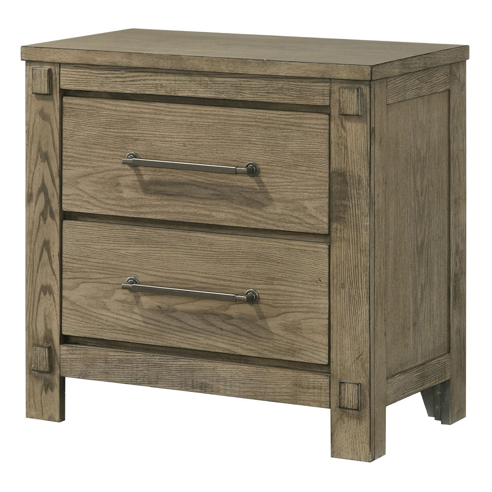 Colton - Nightstand - Antique White Oak, dark brown, view 2