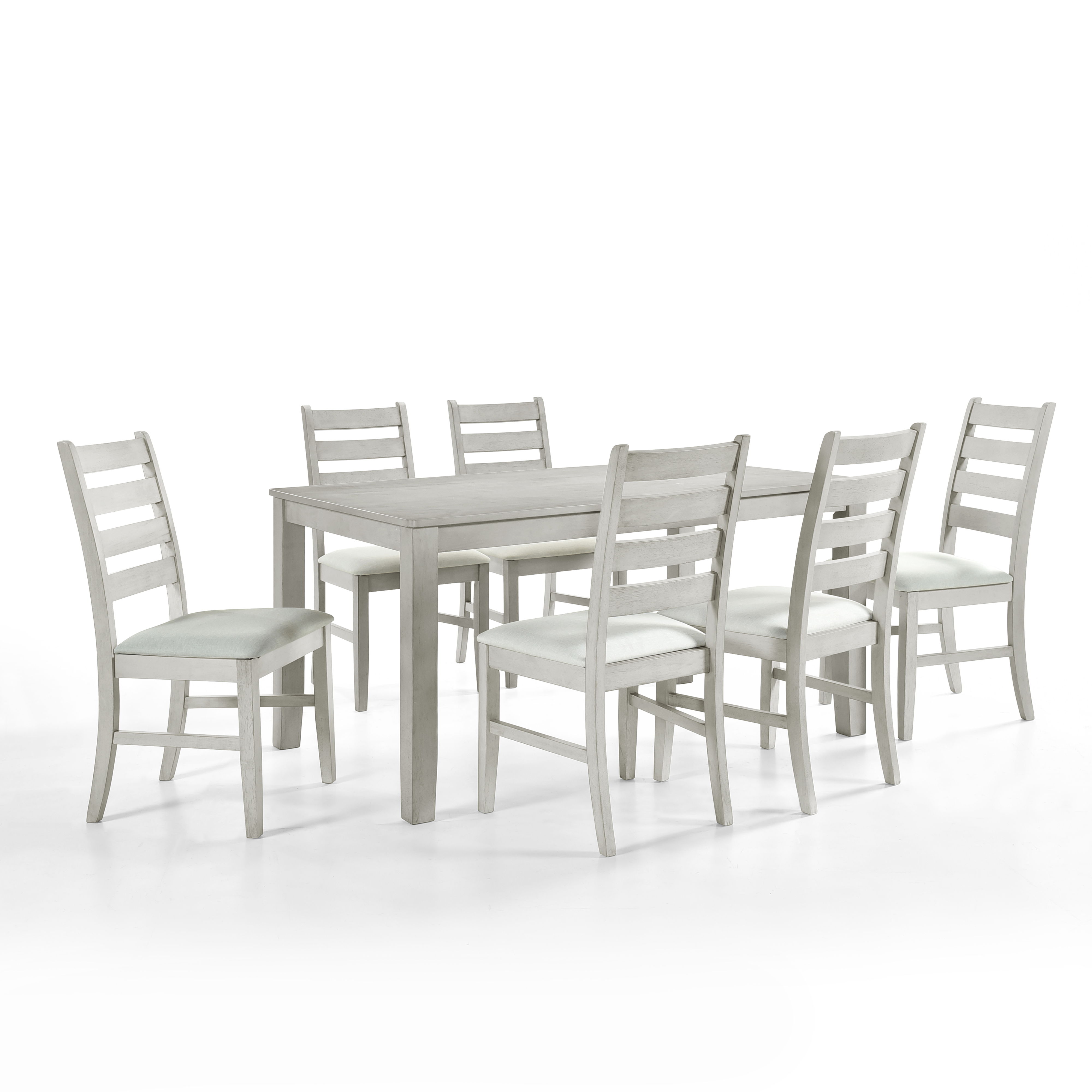 Pascal - Rectangle Dining Table With 6 Chairs - Driftwood