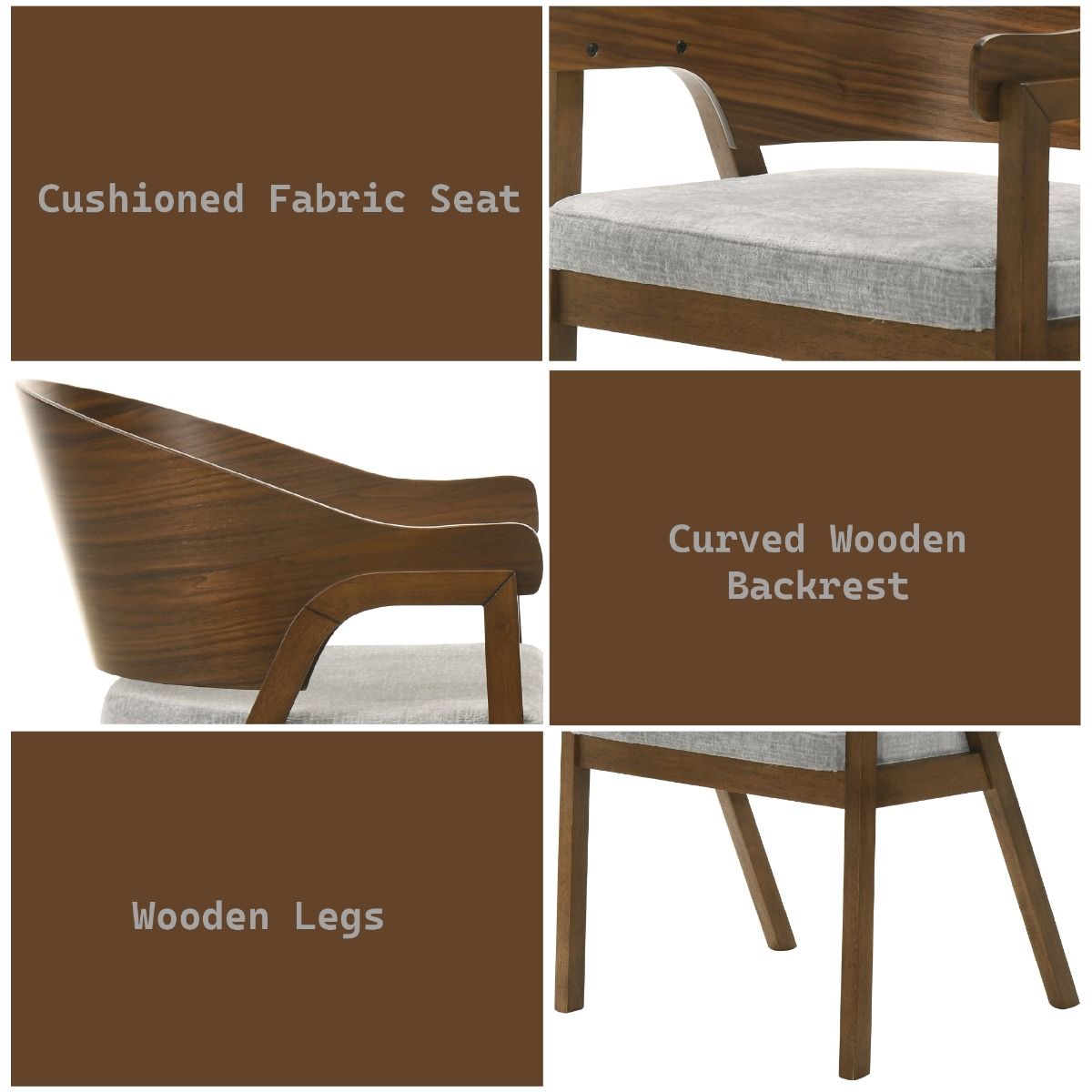 Hoyte - Arm Chair (Set of 2) - Walnut, dark brown, view 4