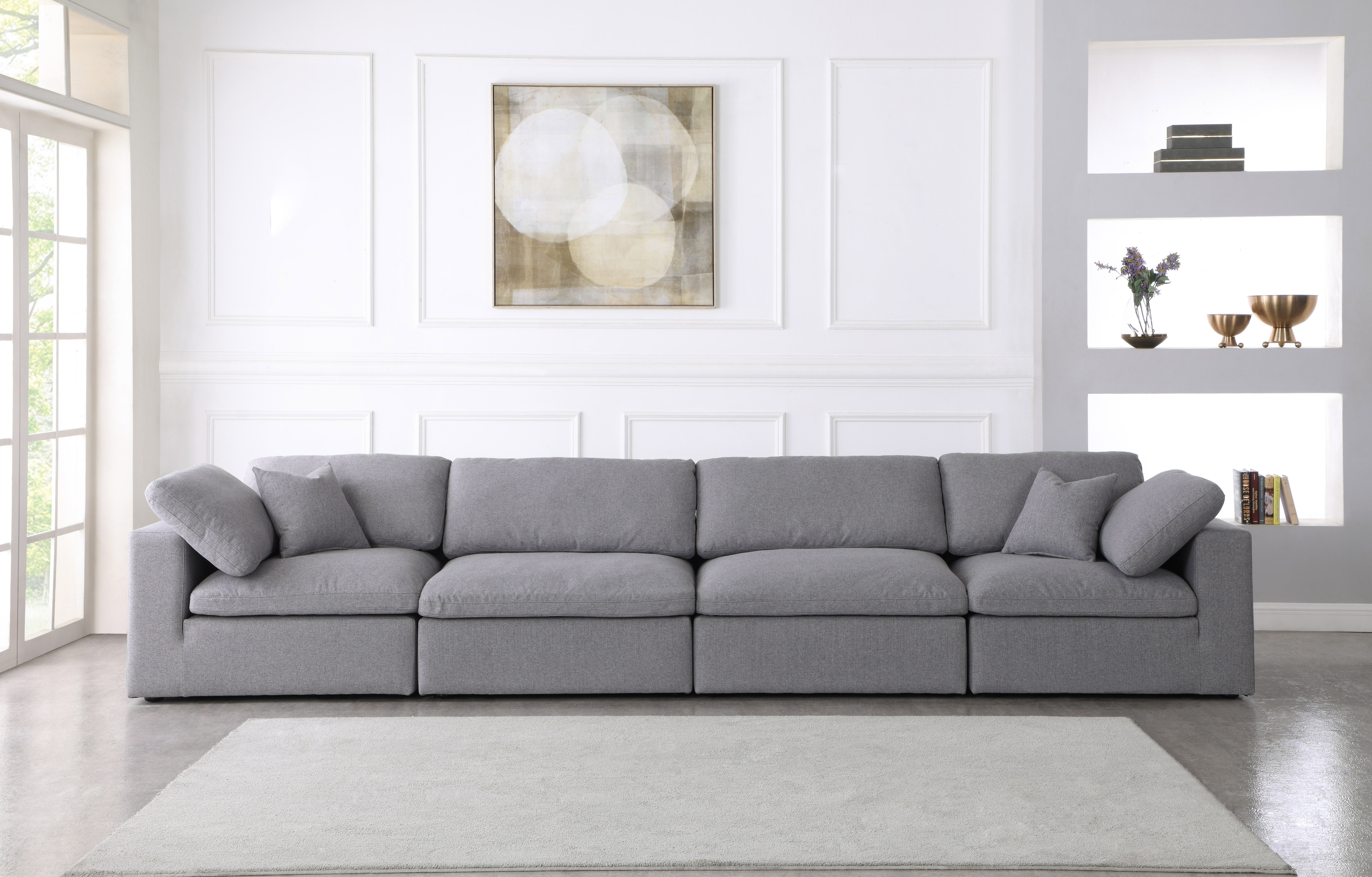 Serene - 4 Piece Modular Sofa - Gray