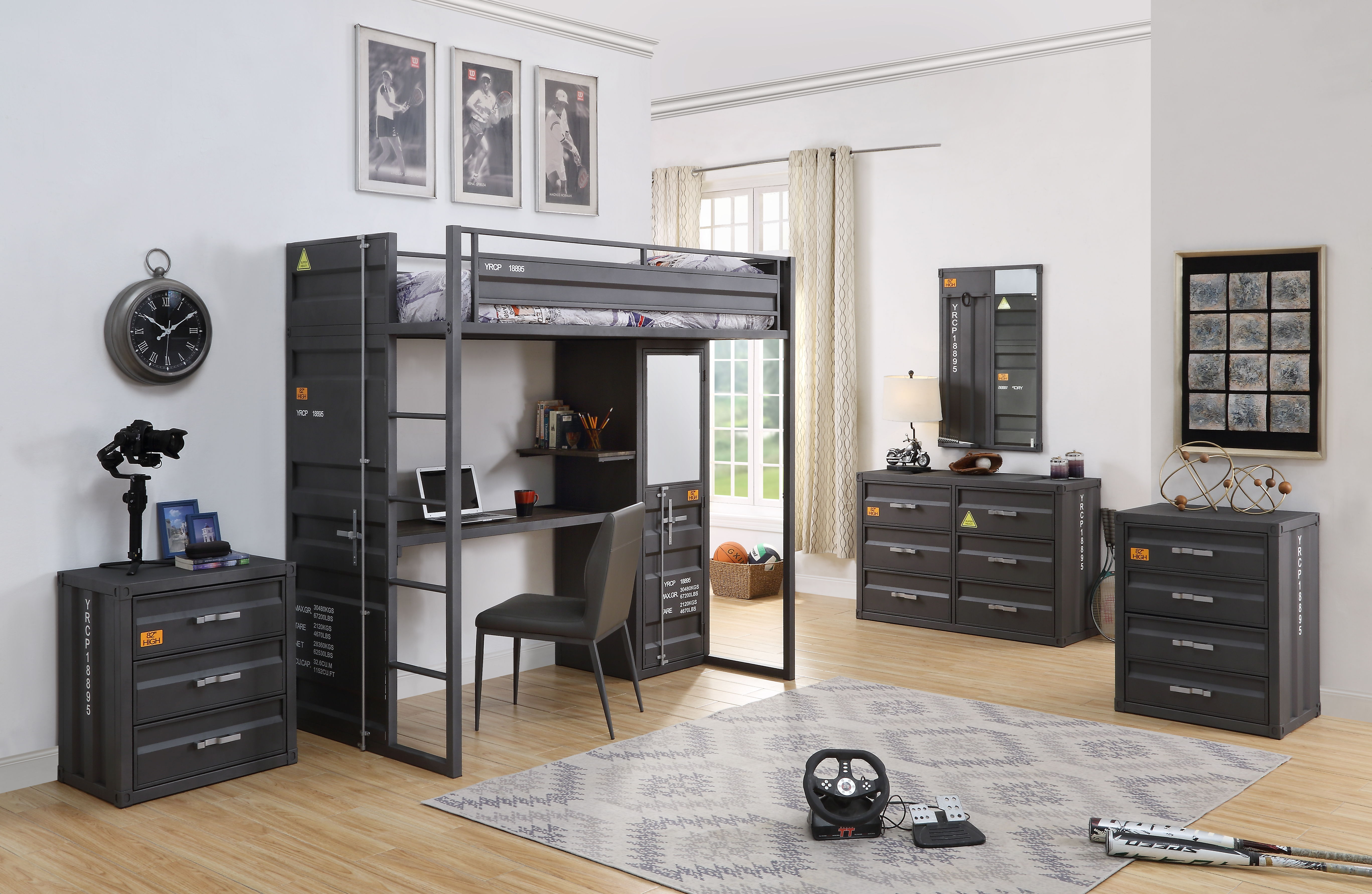 Cargo - Chest With 3 Drawers - Gunmetal, dark gray, view 4