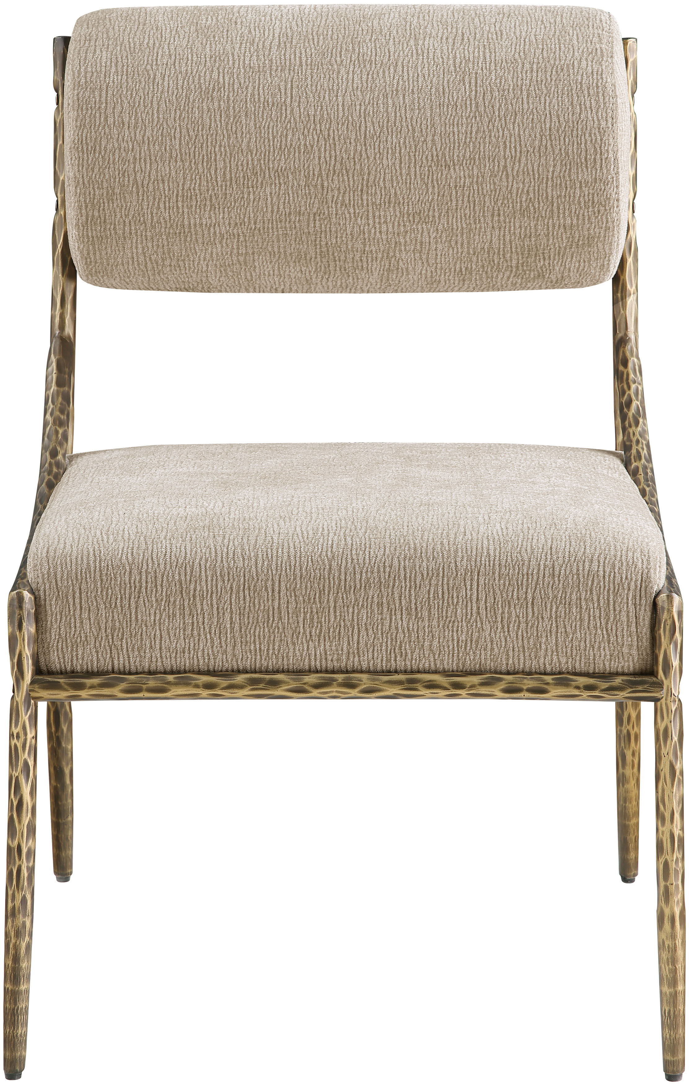 Bastille - Upholstered Fabric Dining Side Chair (Set of 2) - Beige / Brass