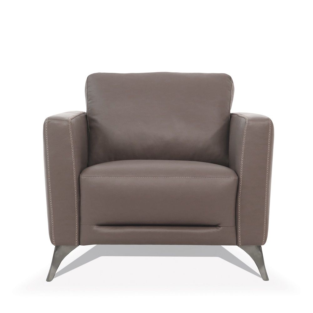 Malaga - Chair - Taupe Leather, dark brown, view 7