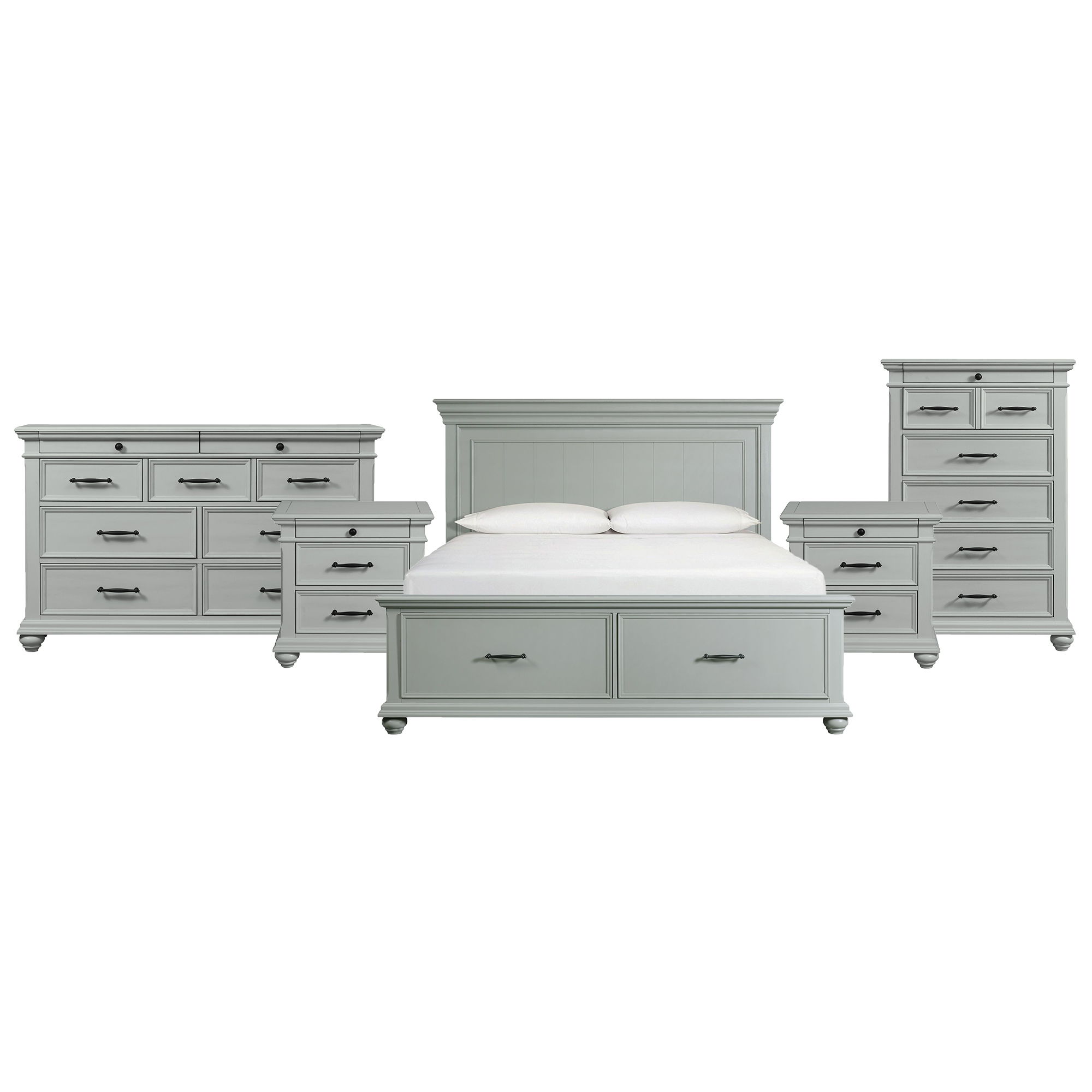 King · 5 Pc · Bedroom Set With 2 Nightstands, Dresser & Chest