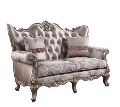 Jayceon - Loveseat With 2 Pillows - Fabric & Champagne, beige