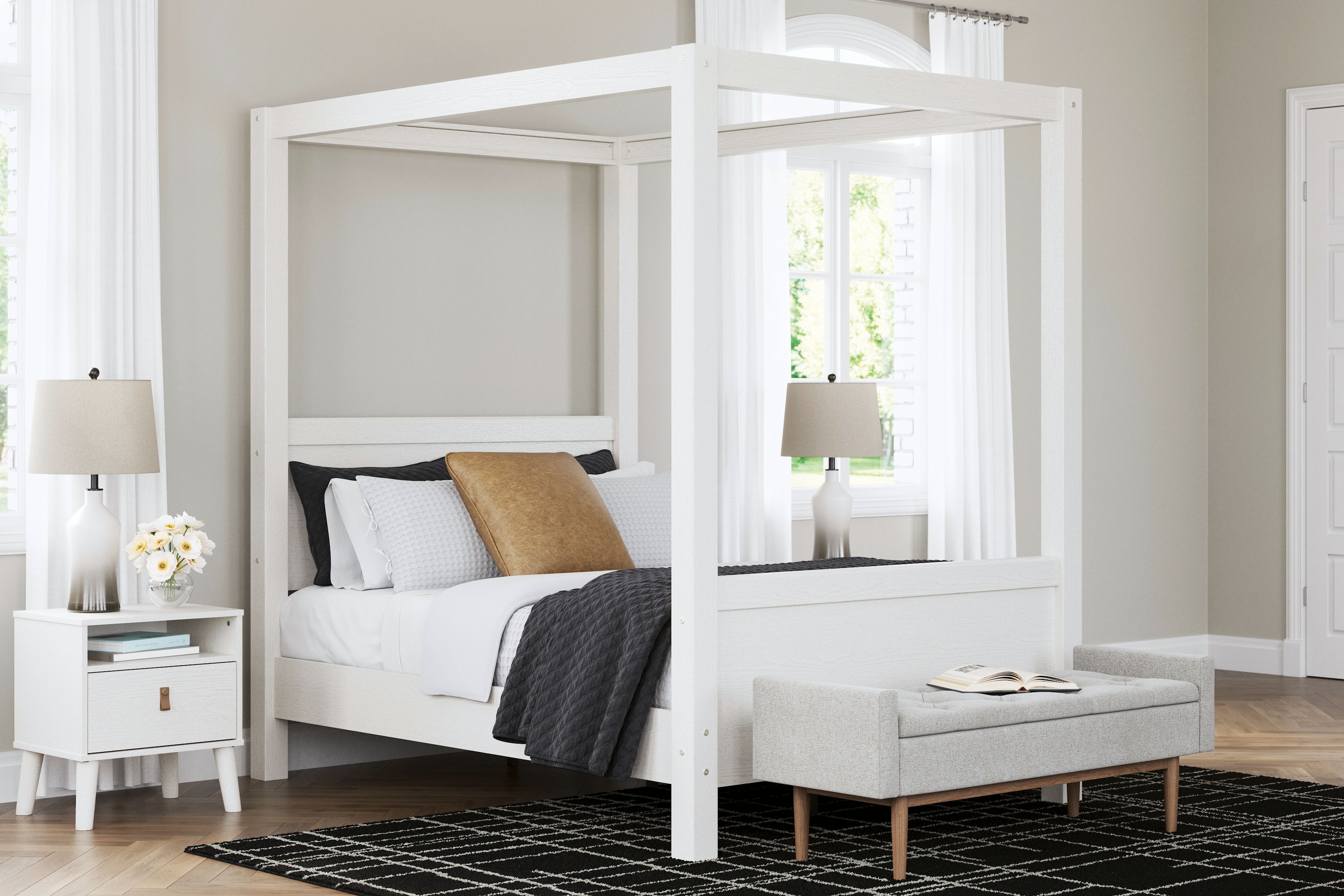 Ashley Aprilyn - White - Full Canopy Bed