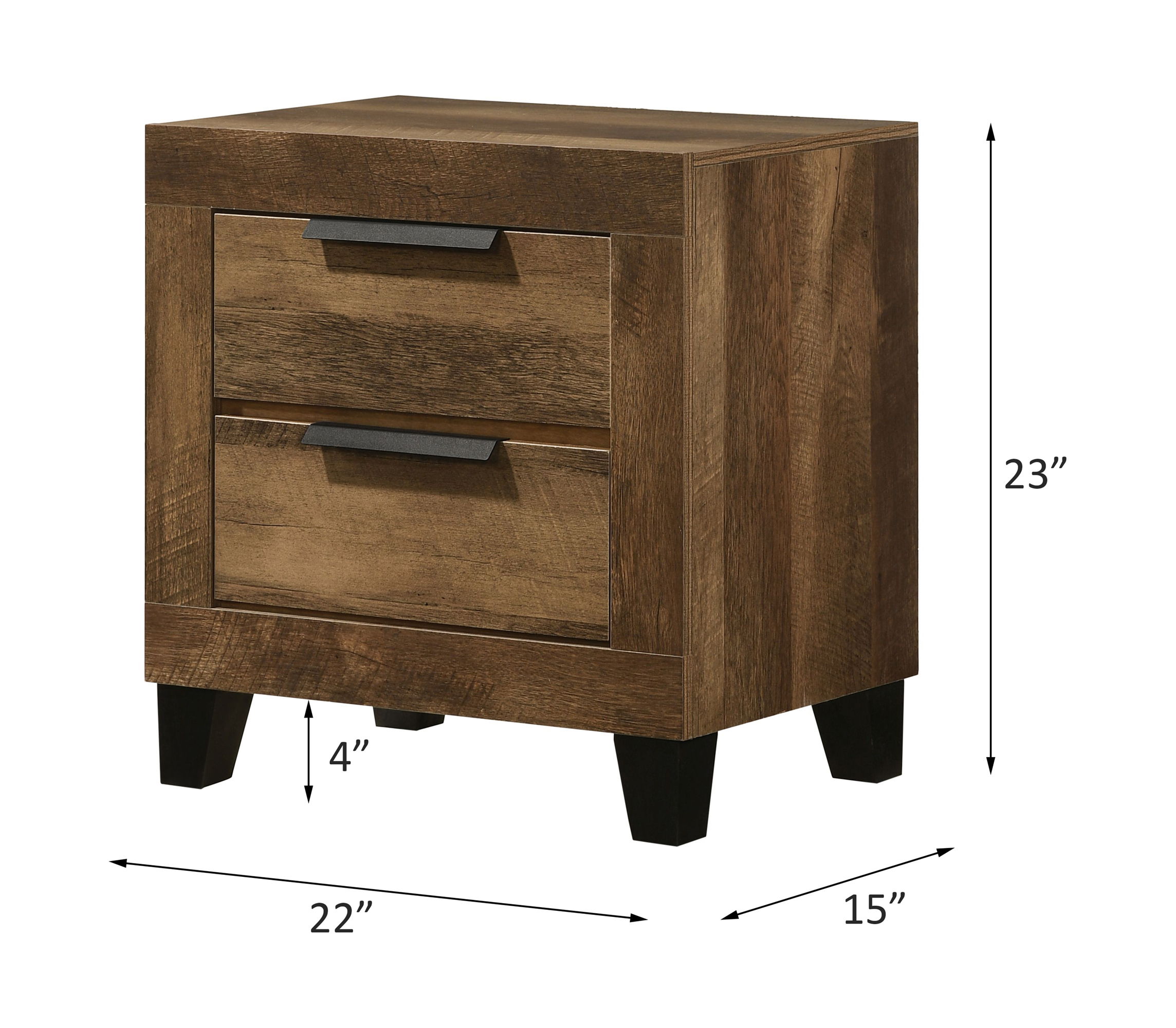 Morales - Nightstand - Rustic Oak, light brown, view 4