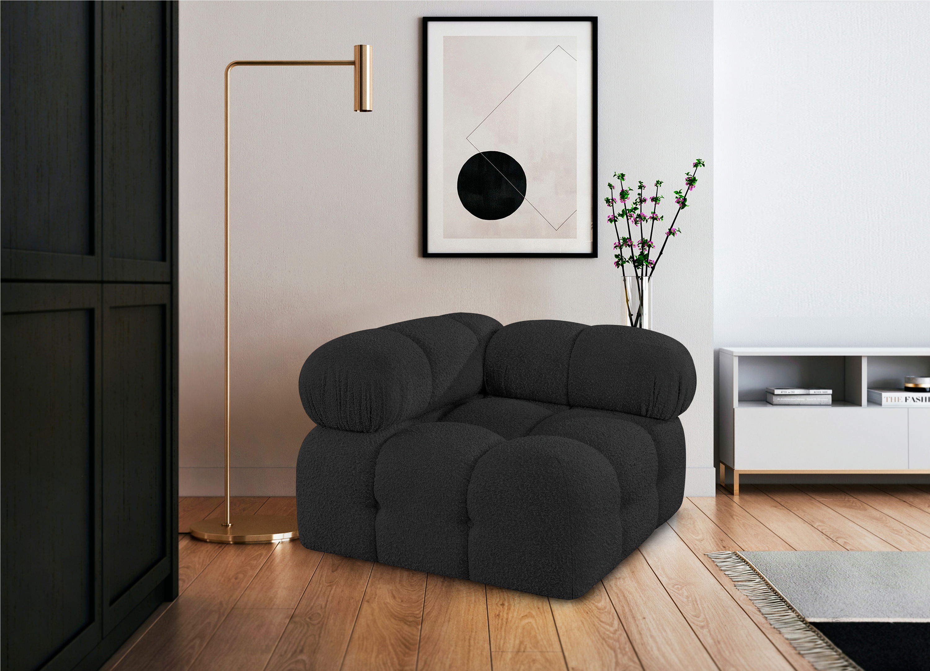 Ames - Corner Chair - Black