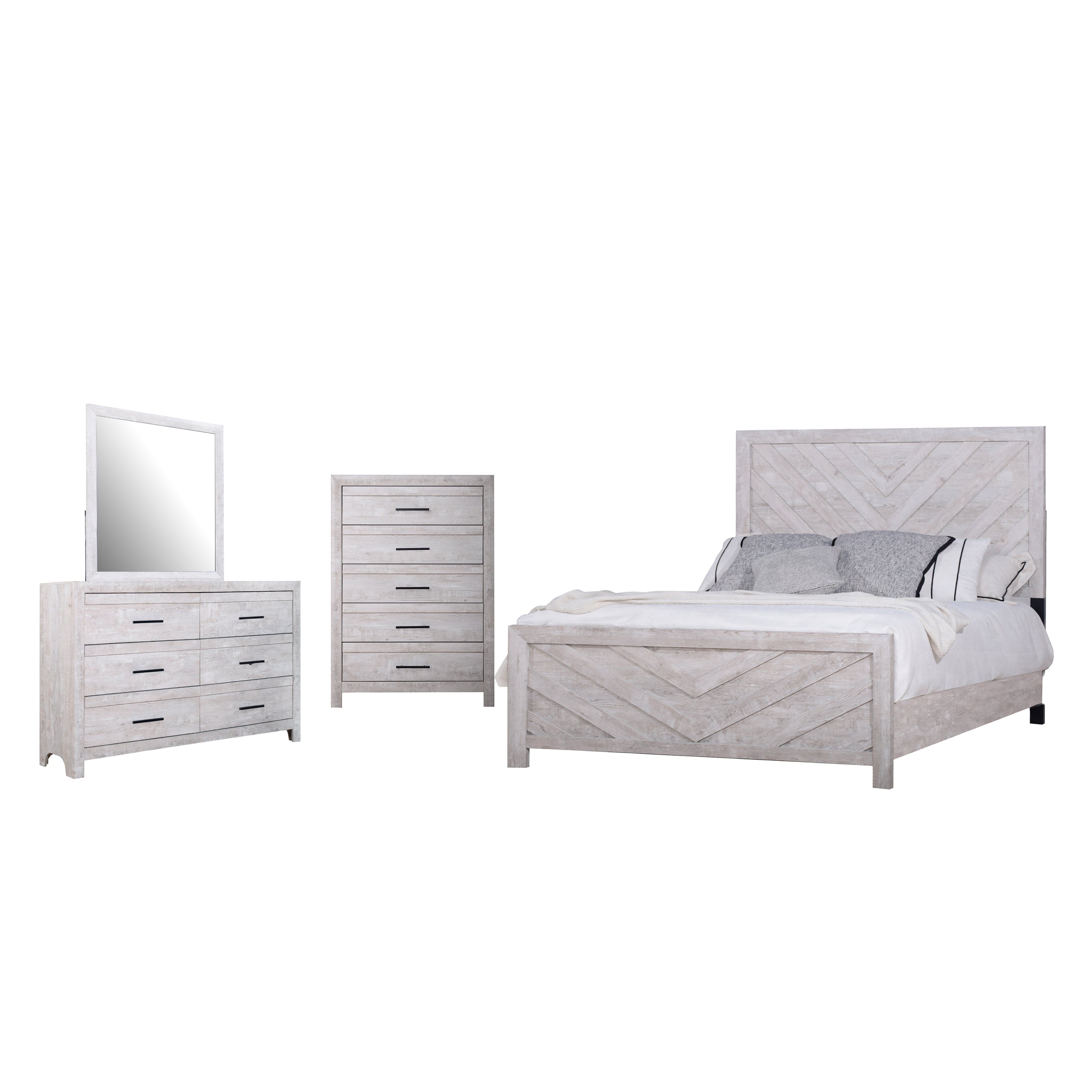 Eastern King · 4 Pc · Bed & Dresser & Mirror & Chest