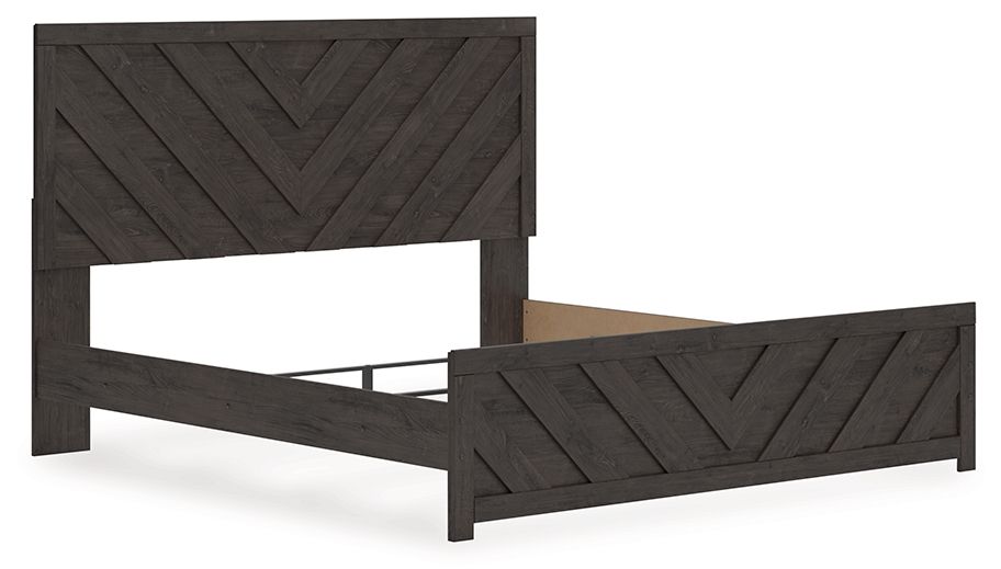 Ashley Furniture Prendonea - 5 Pc. - Dresser, Mirror, Chest, King Panel Bed - Charcoal - Image 10