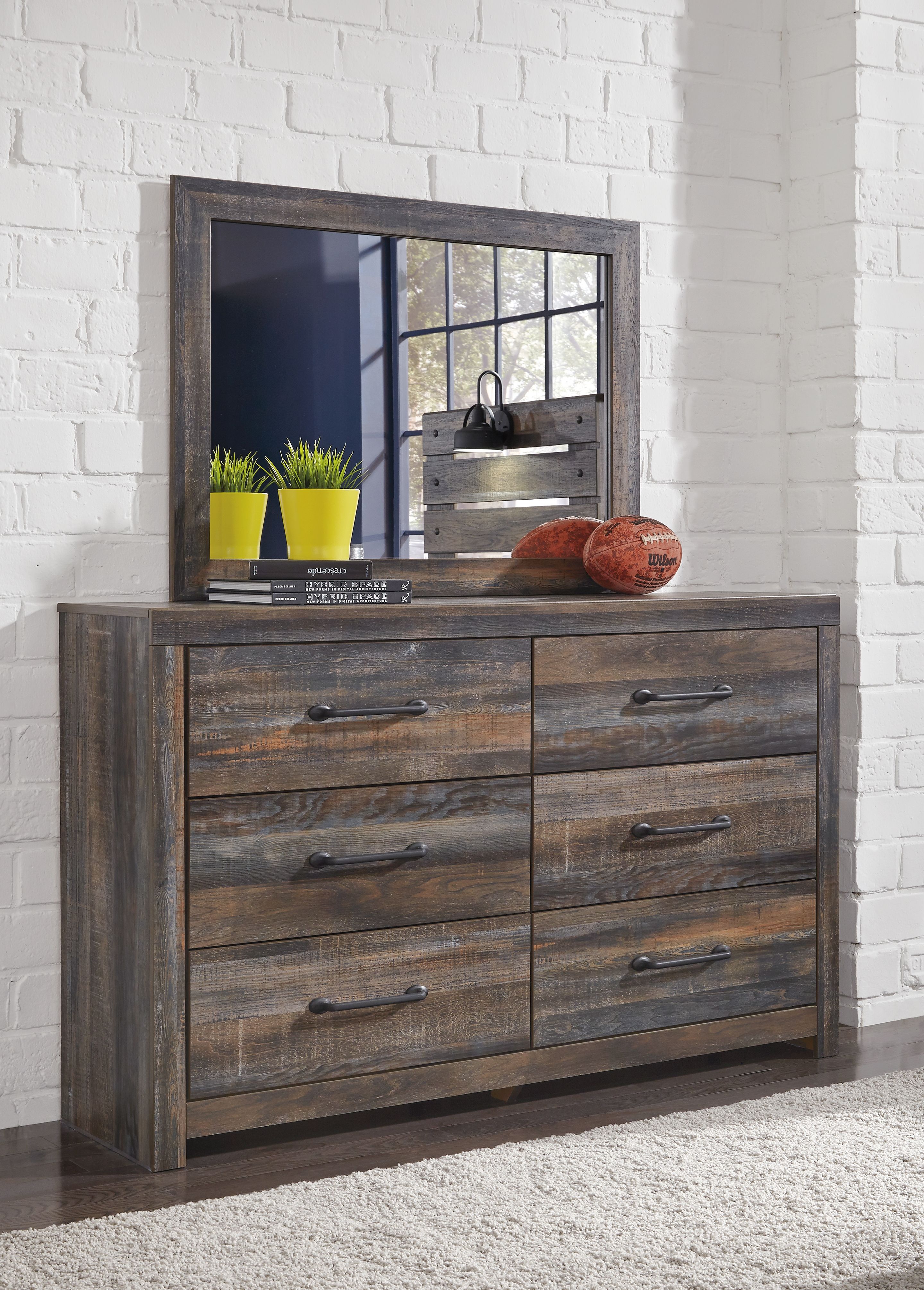 Ashley Furniture Drystan - Six Drawer Dresser - Brown / Beige - Image 7