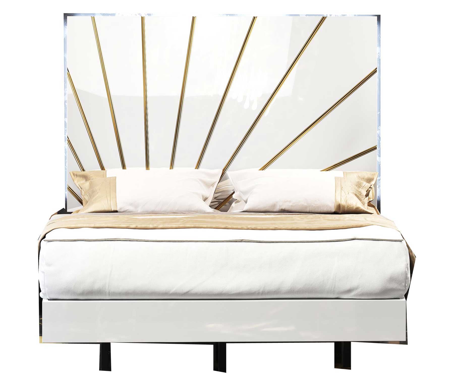 Oro - King Size Bed With Light - White