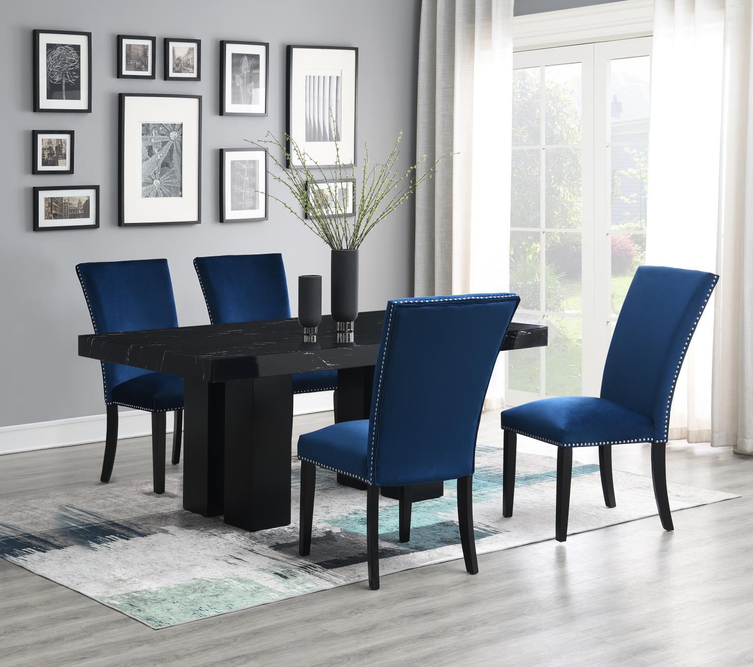 D133 - 5 Piece Dining Room Set (Table, 4 Chairs) - Blue