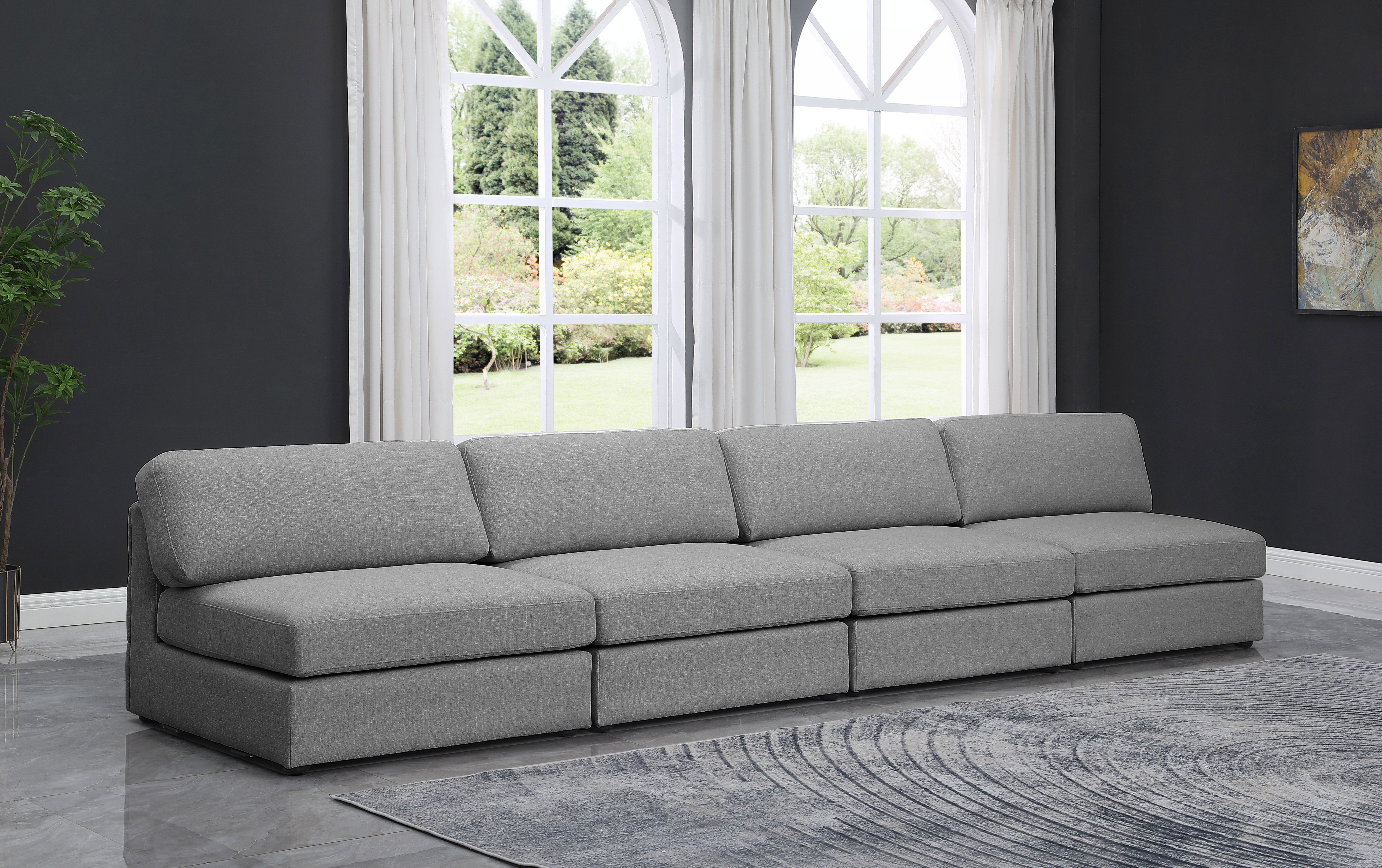 Beckham - Modular 4 Piece Armless Sofa - Gray