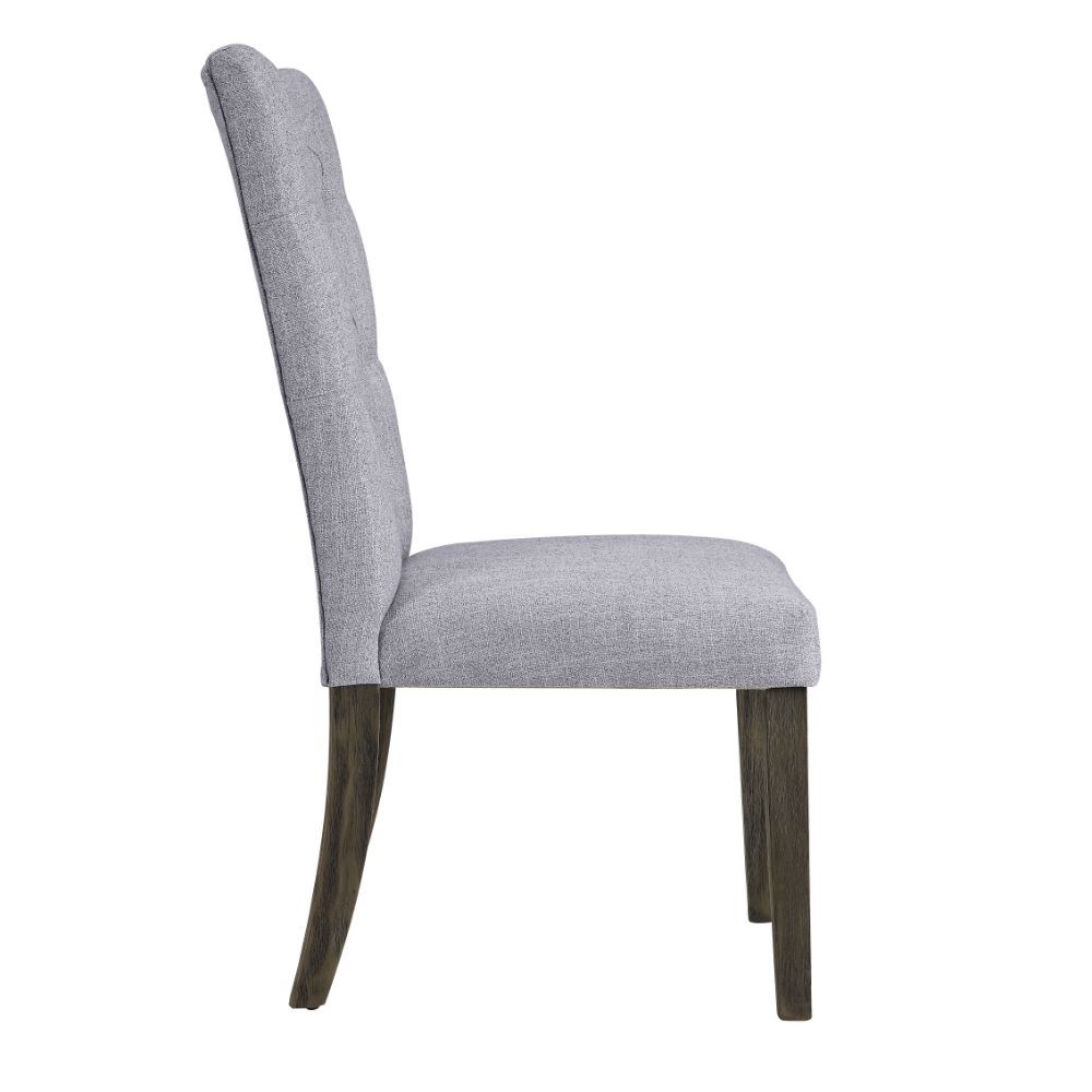 Merel - Side Chair (Set of 2) - Gray Linen & Gray Oak, gray, view 7