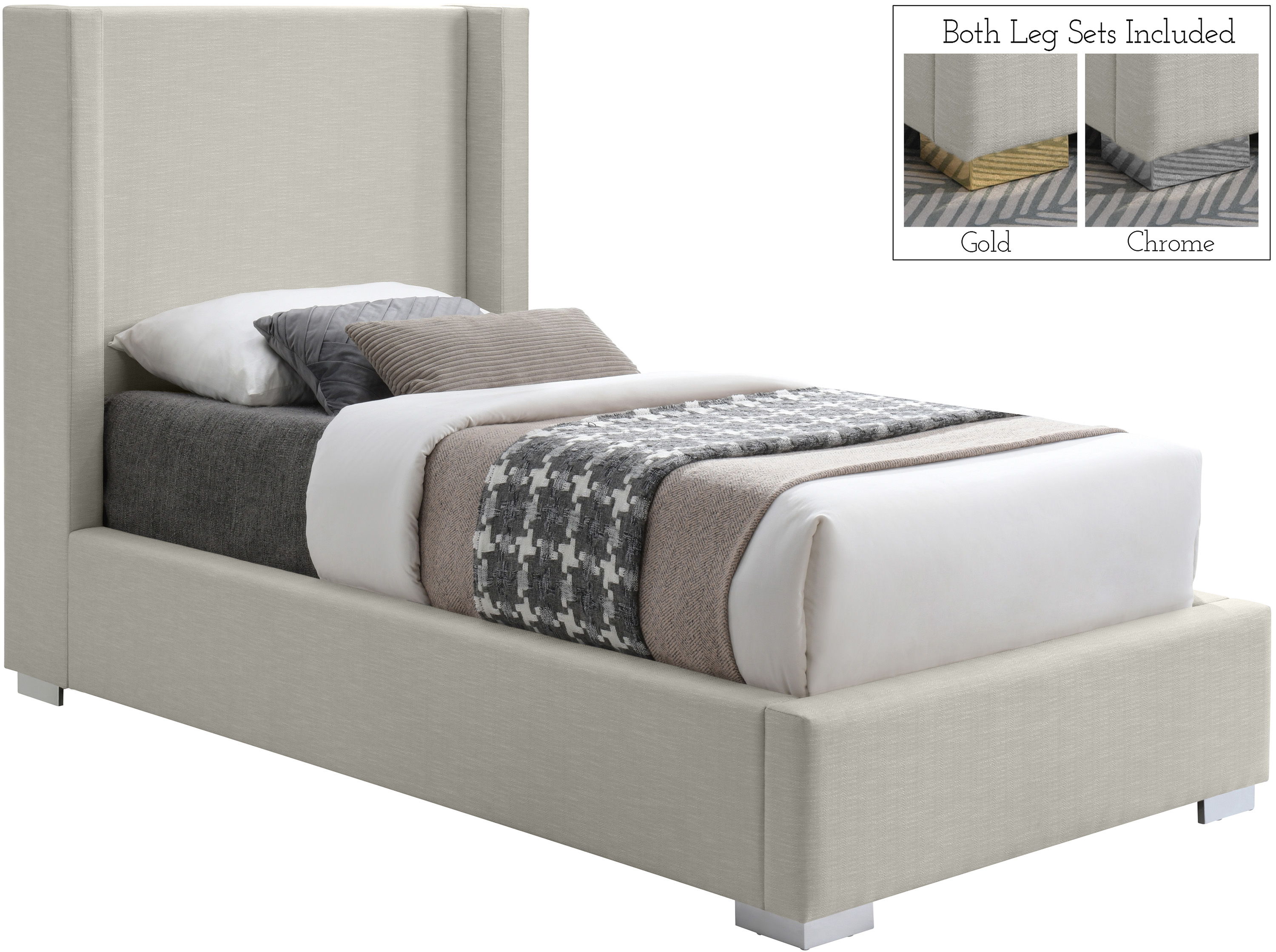 Royce - Twin Bed - Beige