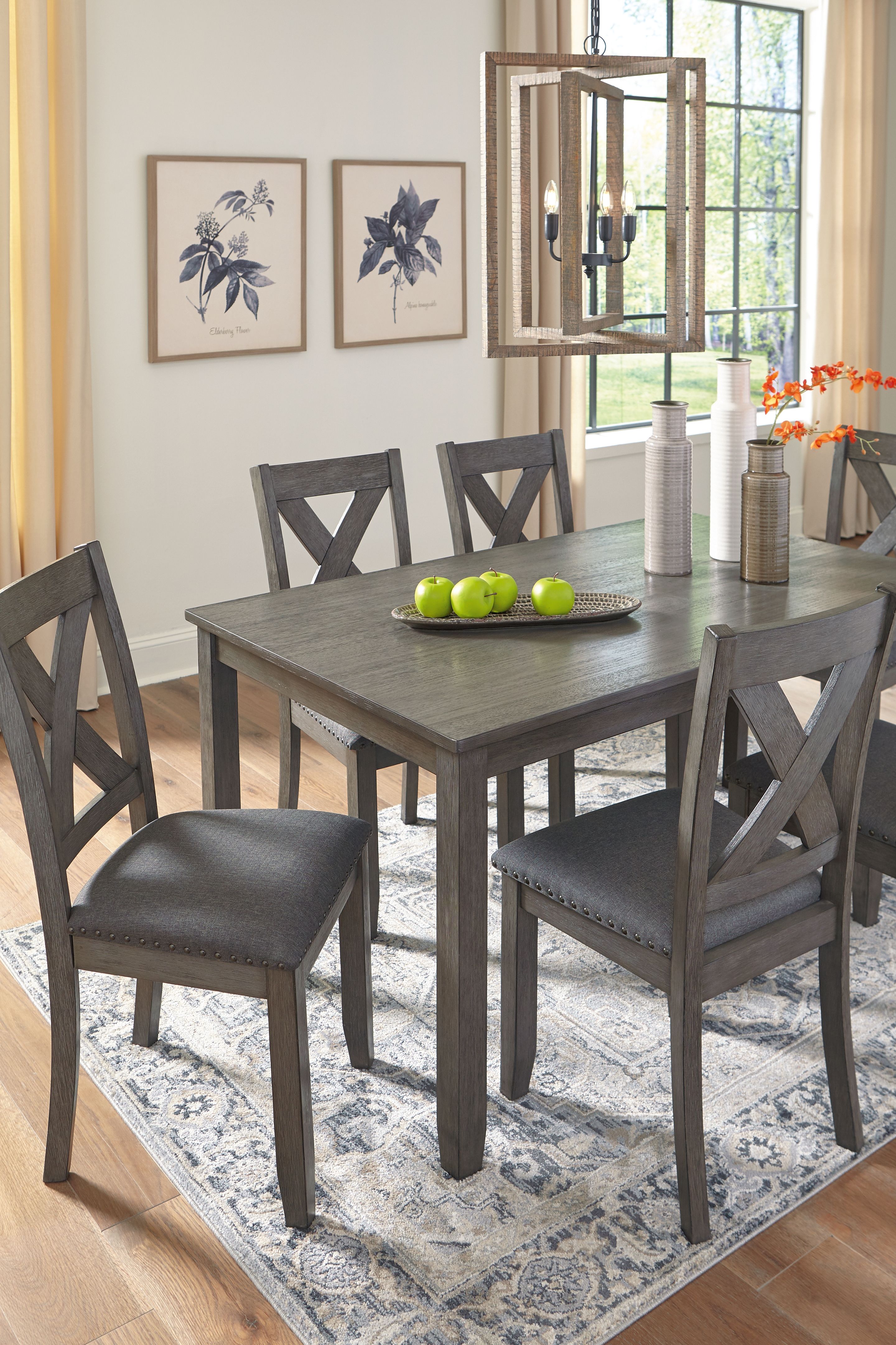 Ashley Furniture Caitbrook - RECT DRM Table Set (Set of 7) - Gray - Image 6