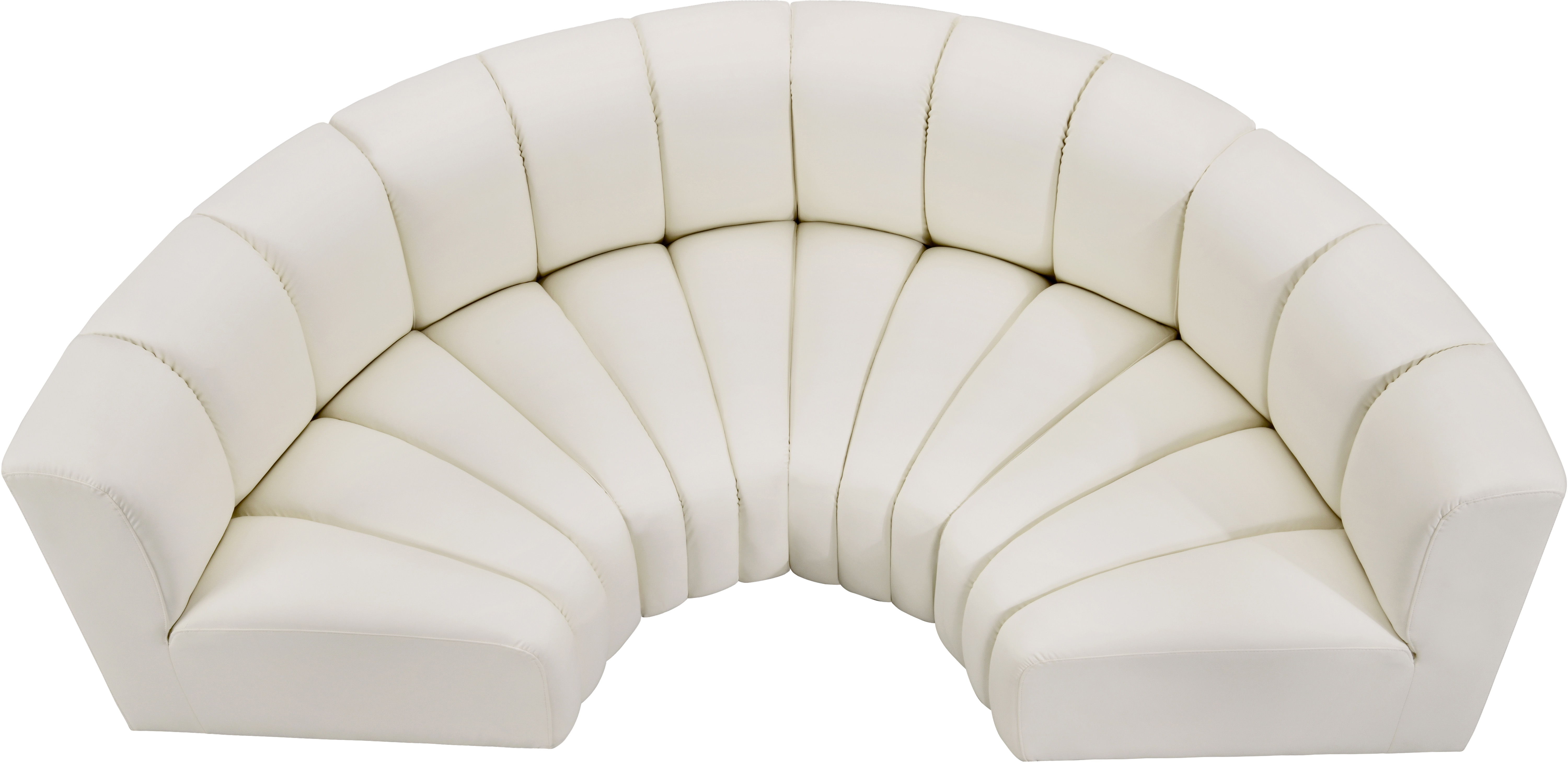 Arc - Faux Leather 4 Piece U-Shaped Modular Sofa - Cream
