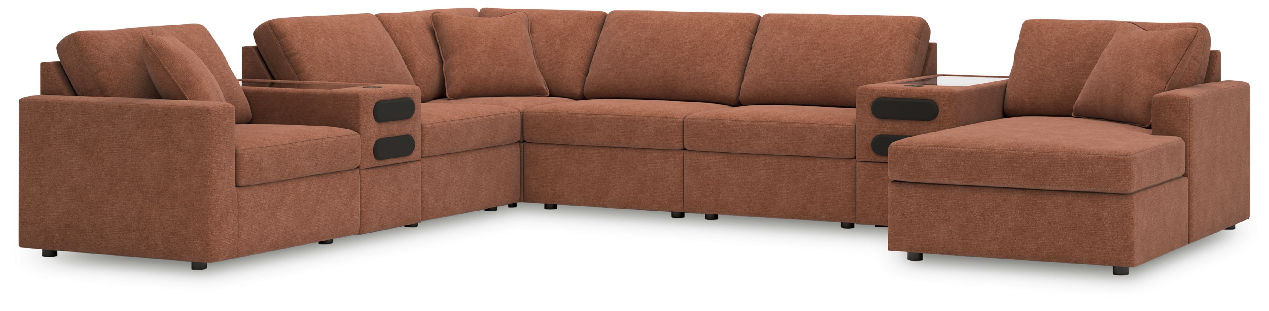 8 Pc · Sectional With Raf Corner Chaise And Audio System Console