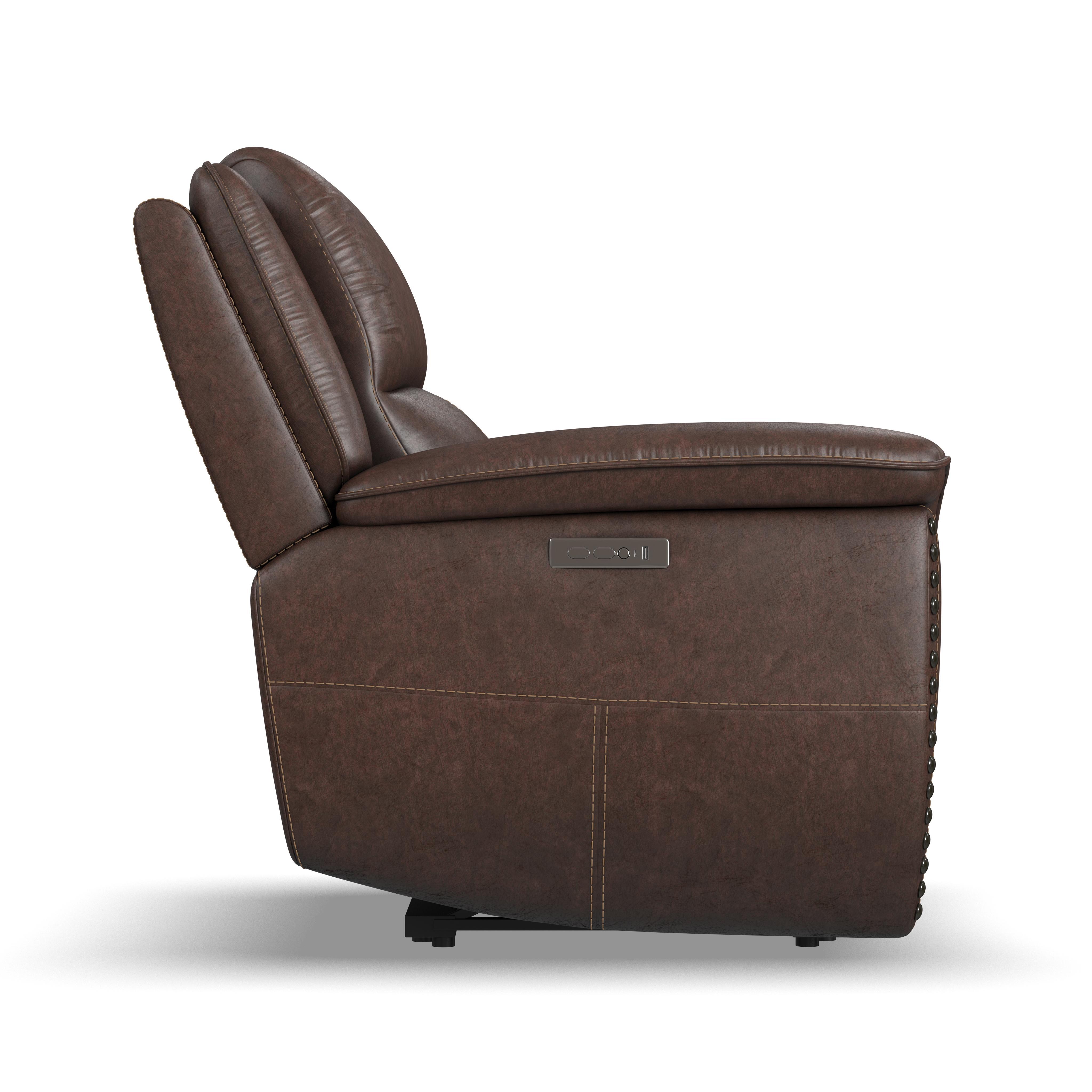 Beau - Power Recliner With Power Headrest - Sable, dark brown, view 3