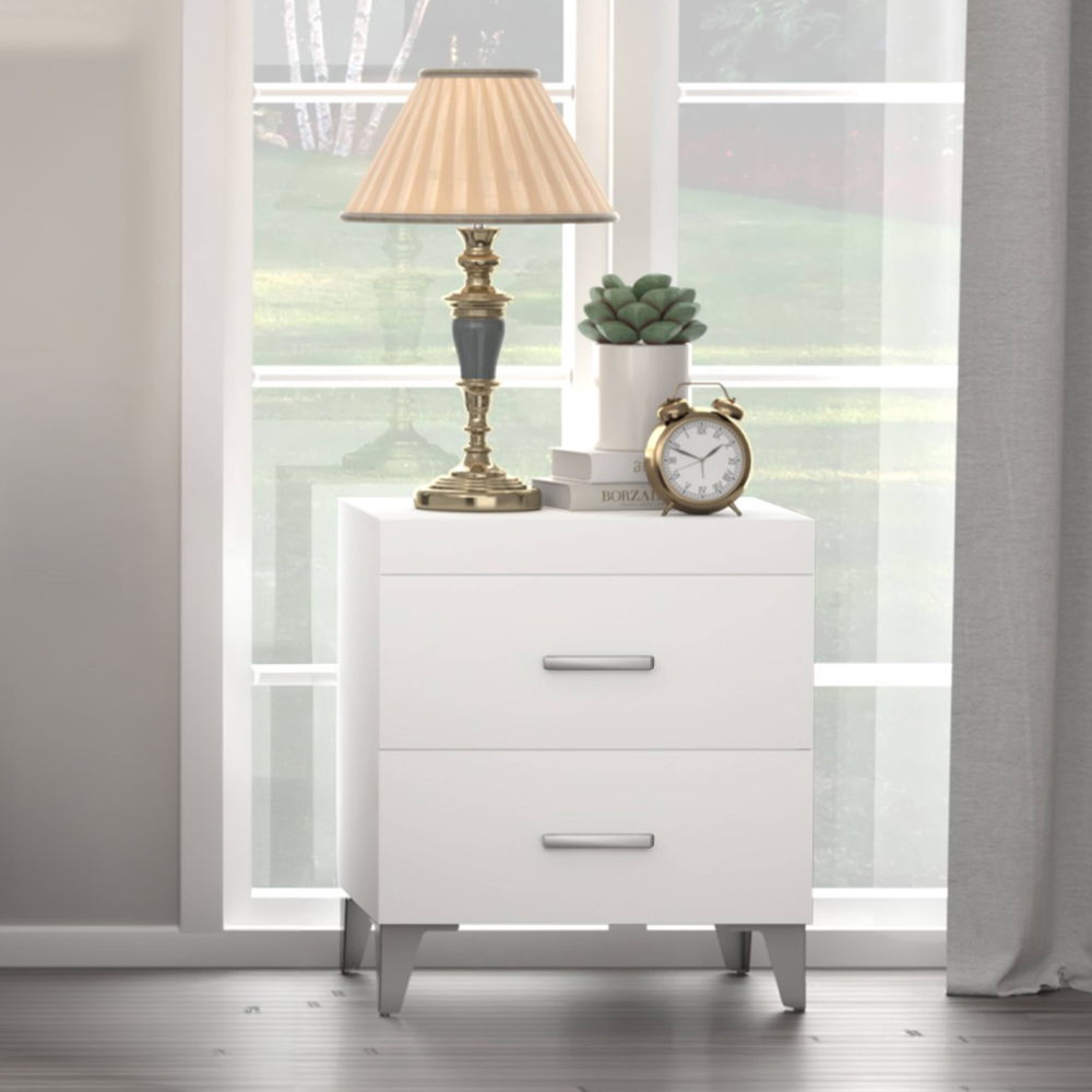 Casilda - Nightstand - White, white