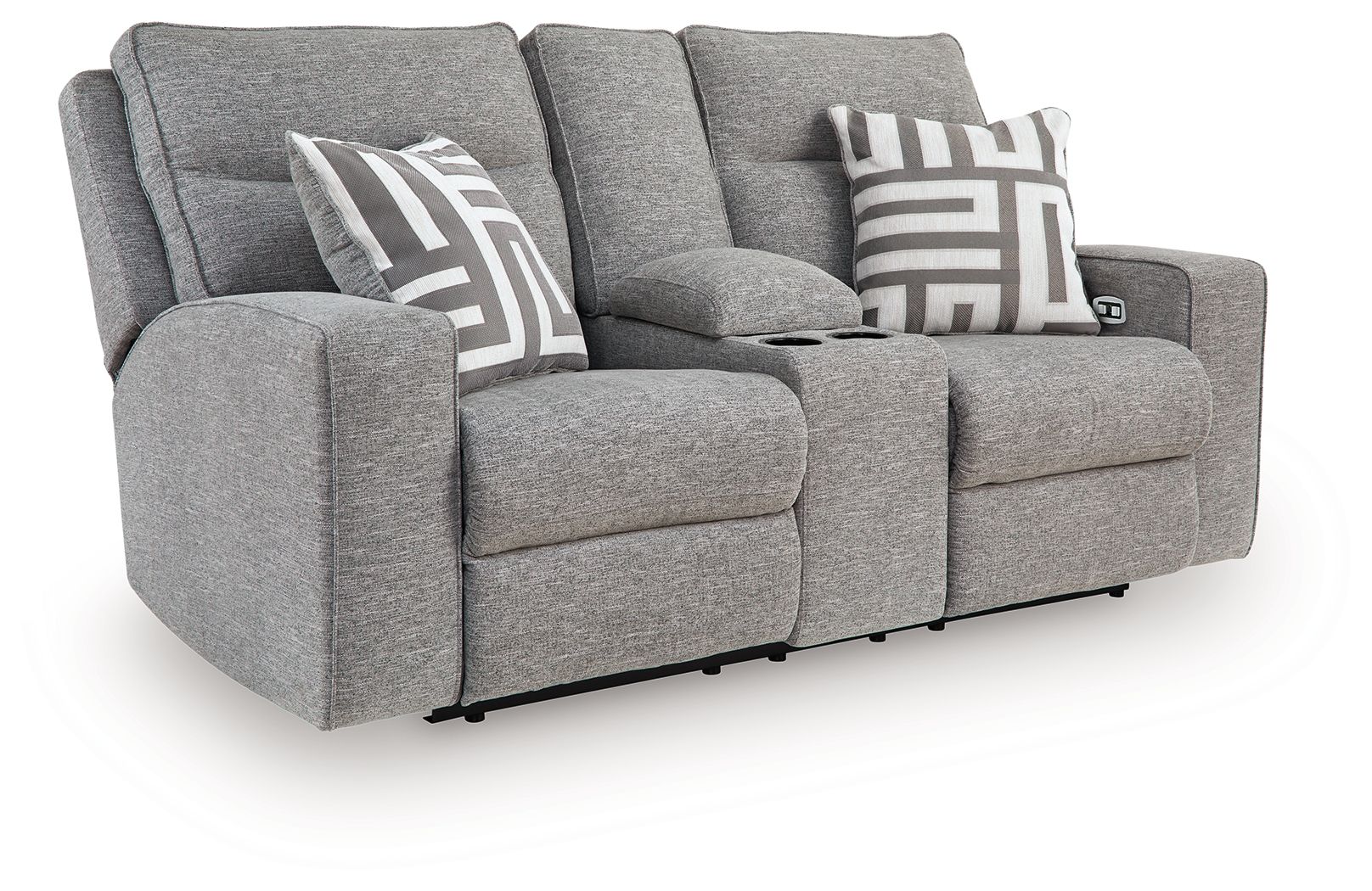 Ashley Furniture Biscoe - 2 Pc. - Power Reclining Sofa, Power Reclining Loveseat - Pewter - Image 7