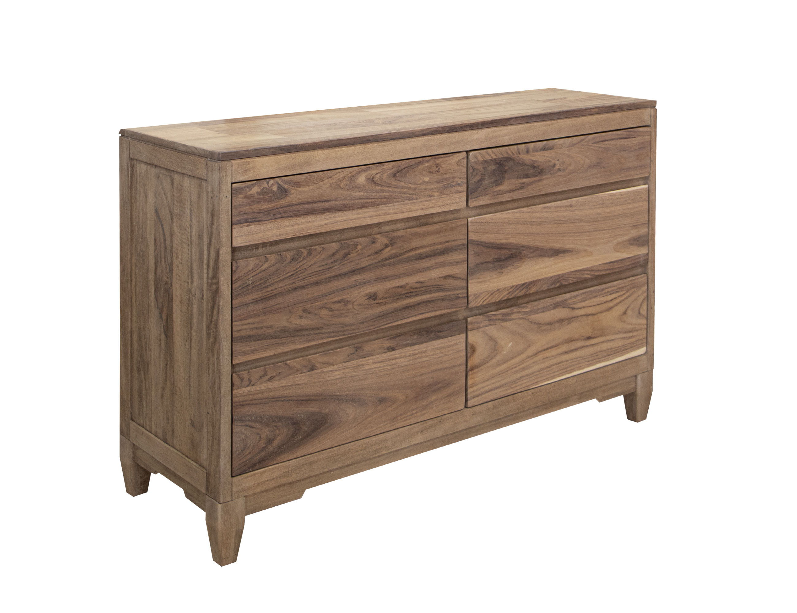 International Furniture Direct Parota Nova - 6 Drawers Dresser - Brown Cappuccino