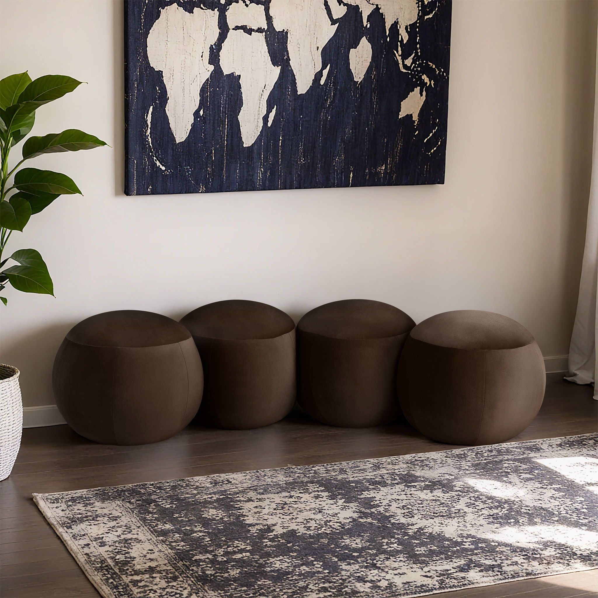 Apollo - 65" Velvet Bench - Brown