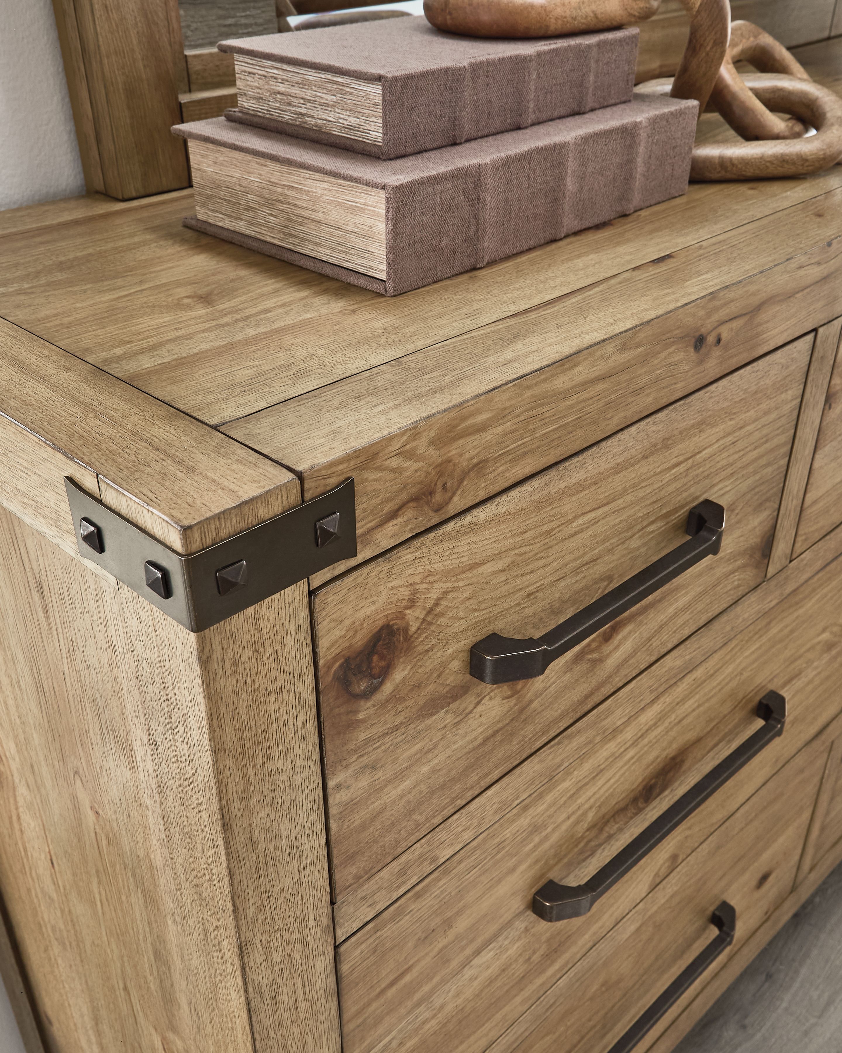Ridgester - Dresser And Mirror - Light Brown