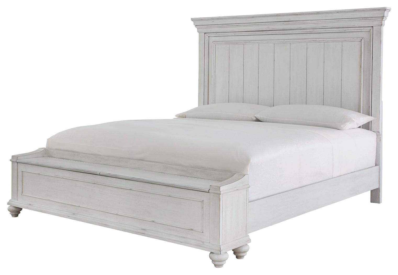 Queen Panel Bed With Storage Bench