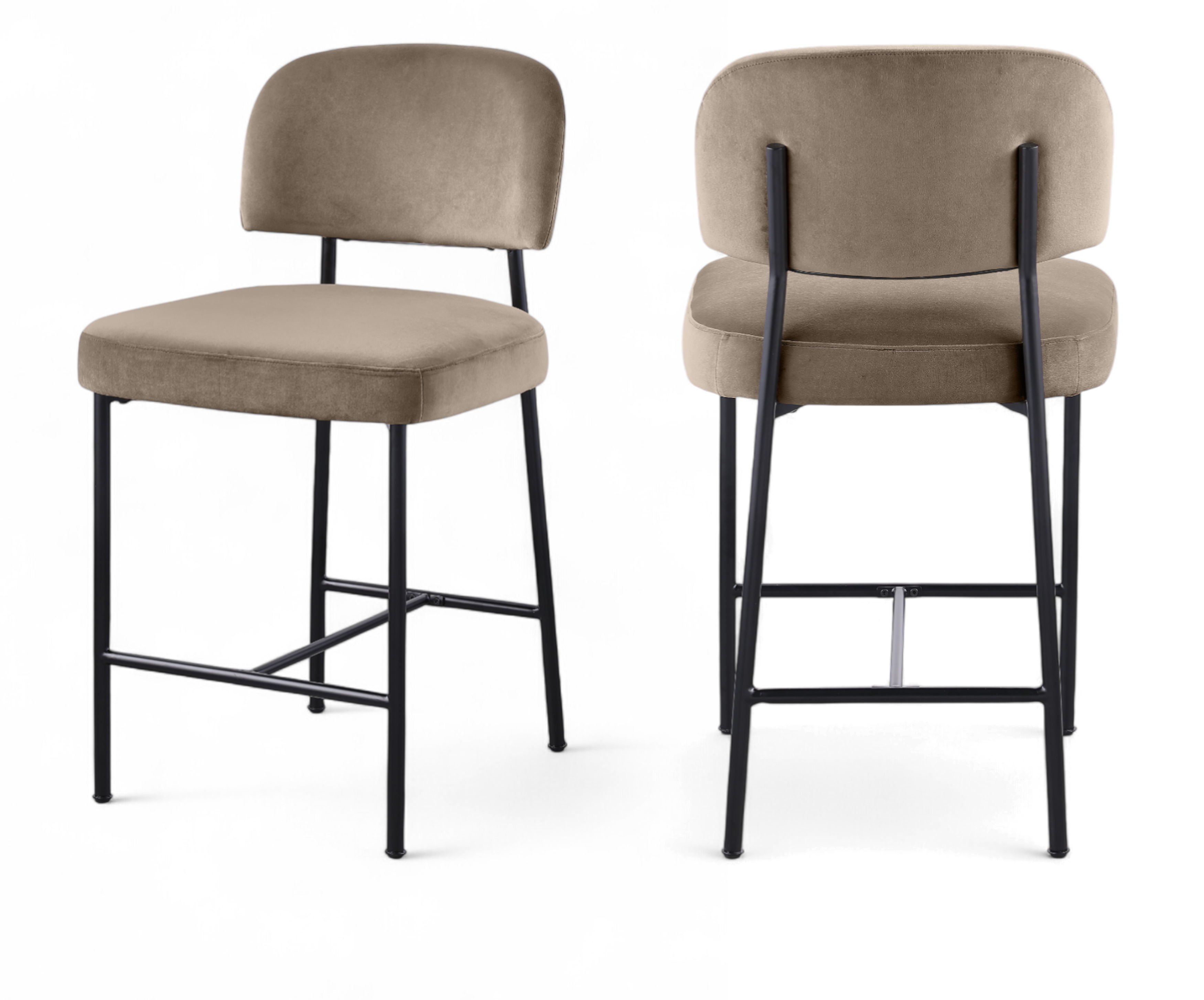 Zarelle - Performance Fabric Upholstered Counter Stool (Set of 2) - Taupe