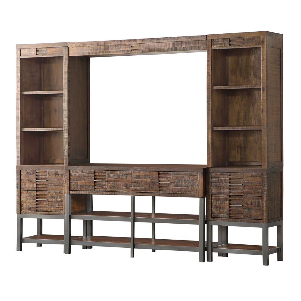 Andria - Entertainment Center - Reclaimed Oak, light brown, view 4