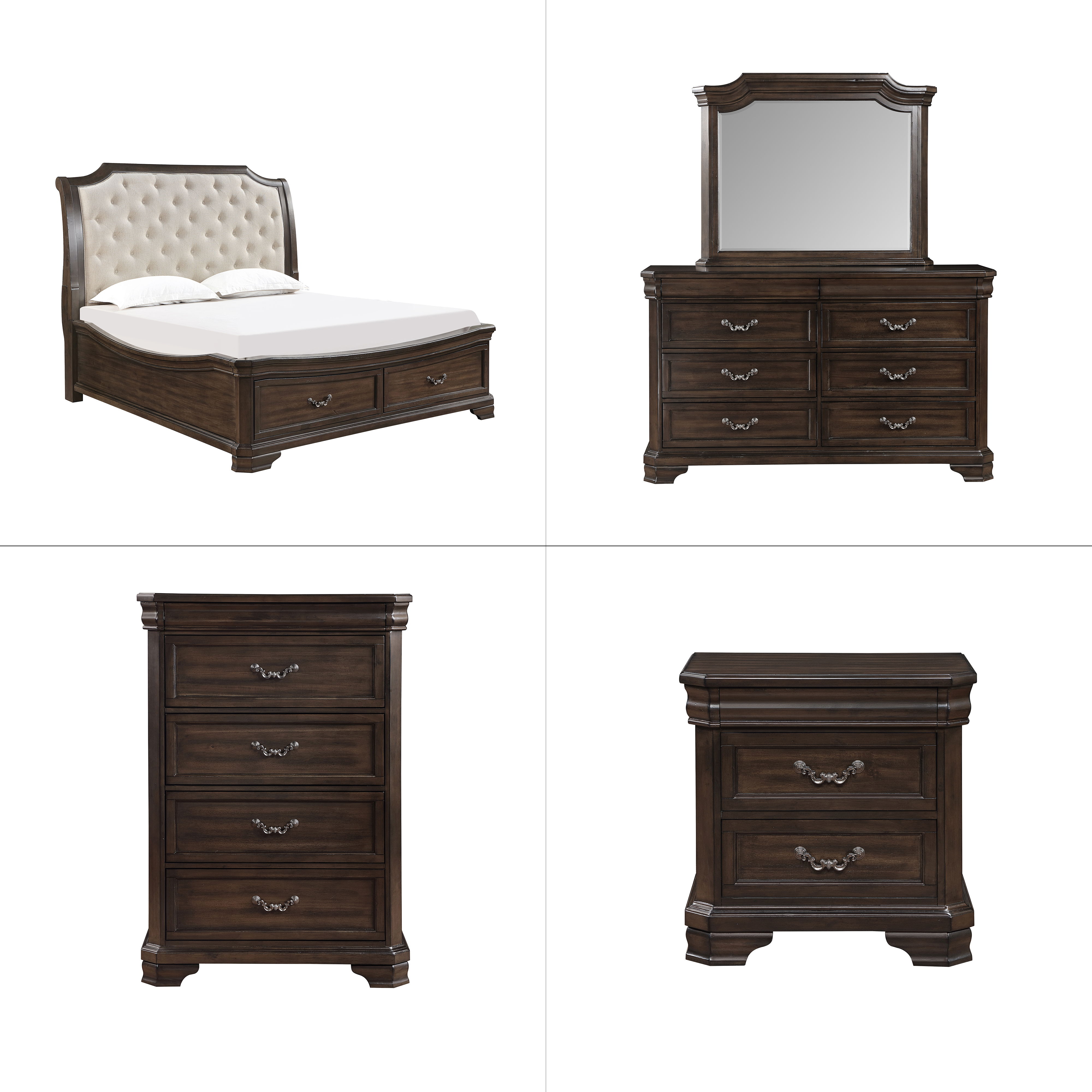 Eastern King · 5 Pc · Bed, Dresser, Mirror, Chest, Nightstand