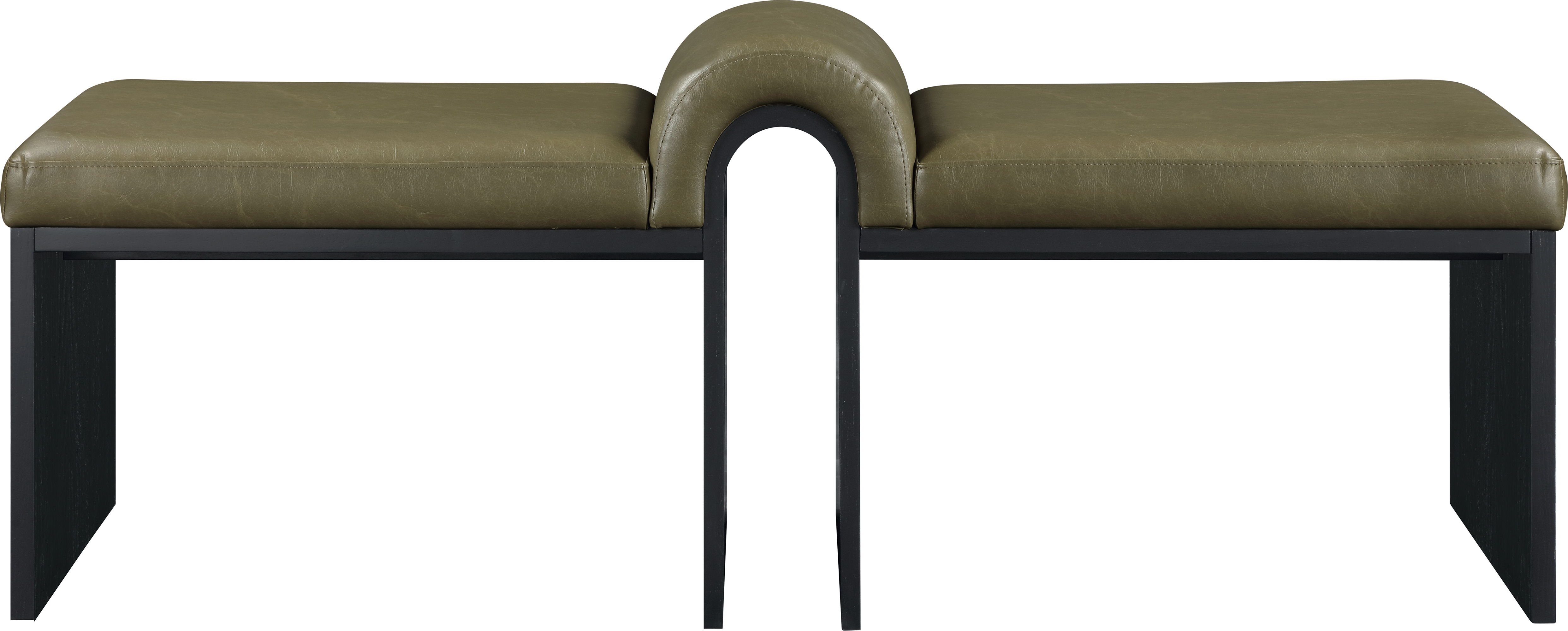 Delphine - Vegan Leather Bench - Olive