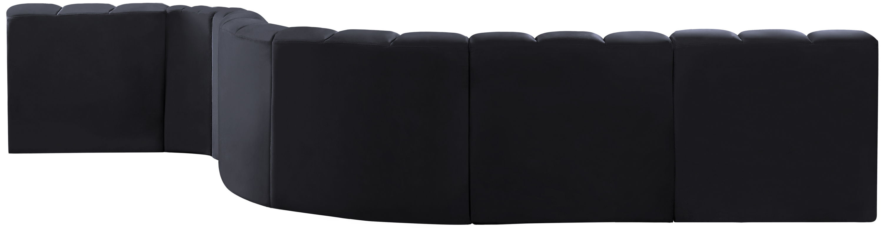 Arc - Velvet 7 Piece Modular Sofa - Black