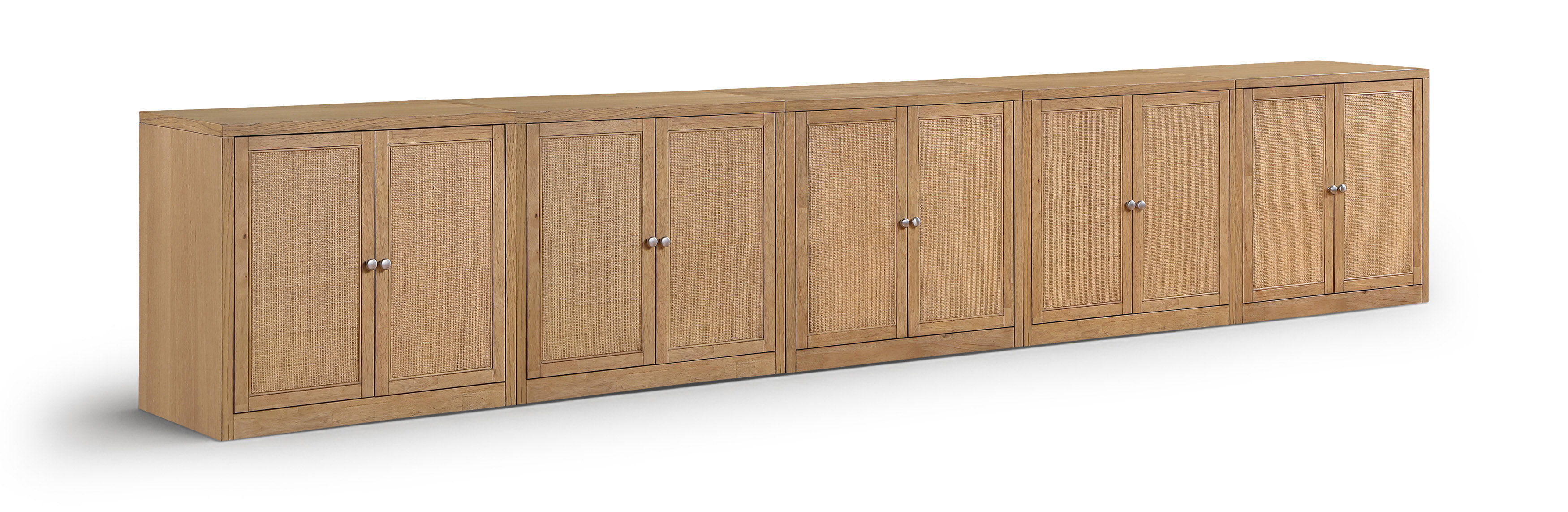 Vero - Solid Wood And Oak Veneer 5 Piece Sideboard/Buffet - Natural