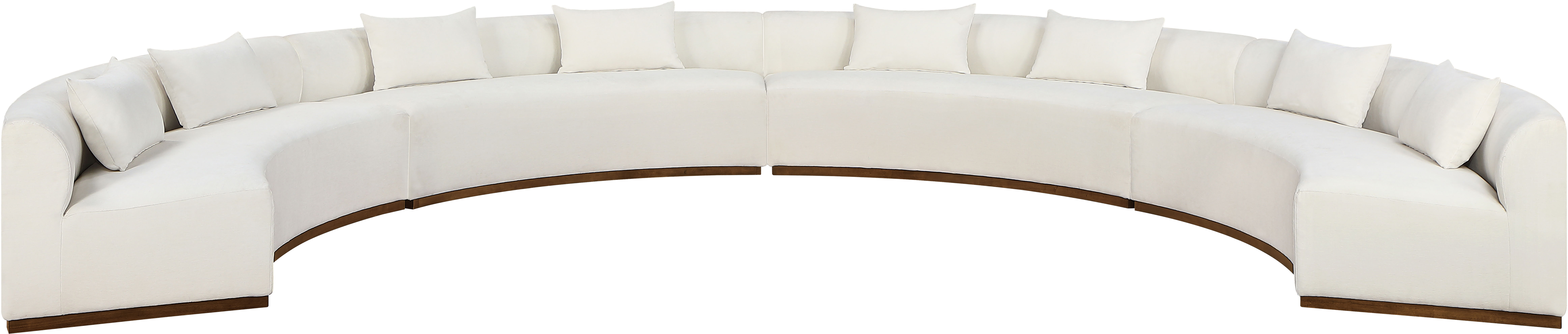 Avanti - 225.25" Chenille Fabric Upholstered 4 Piece Modular Sectional - Cream